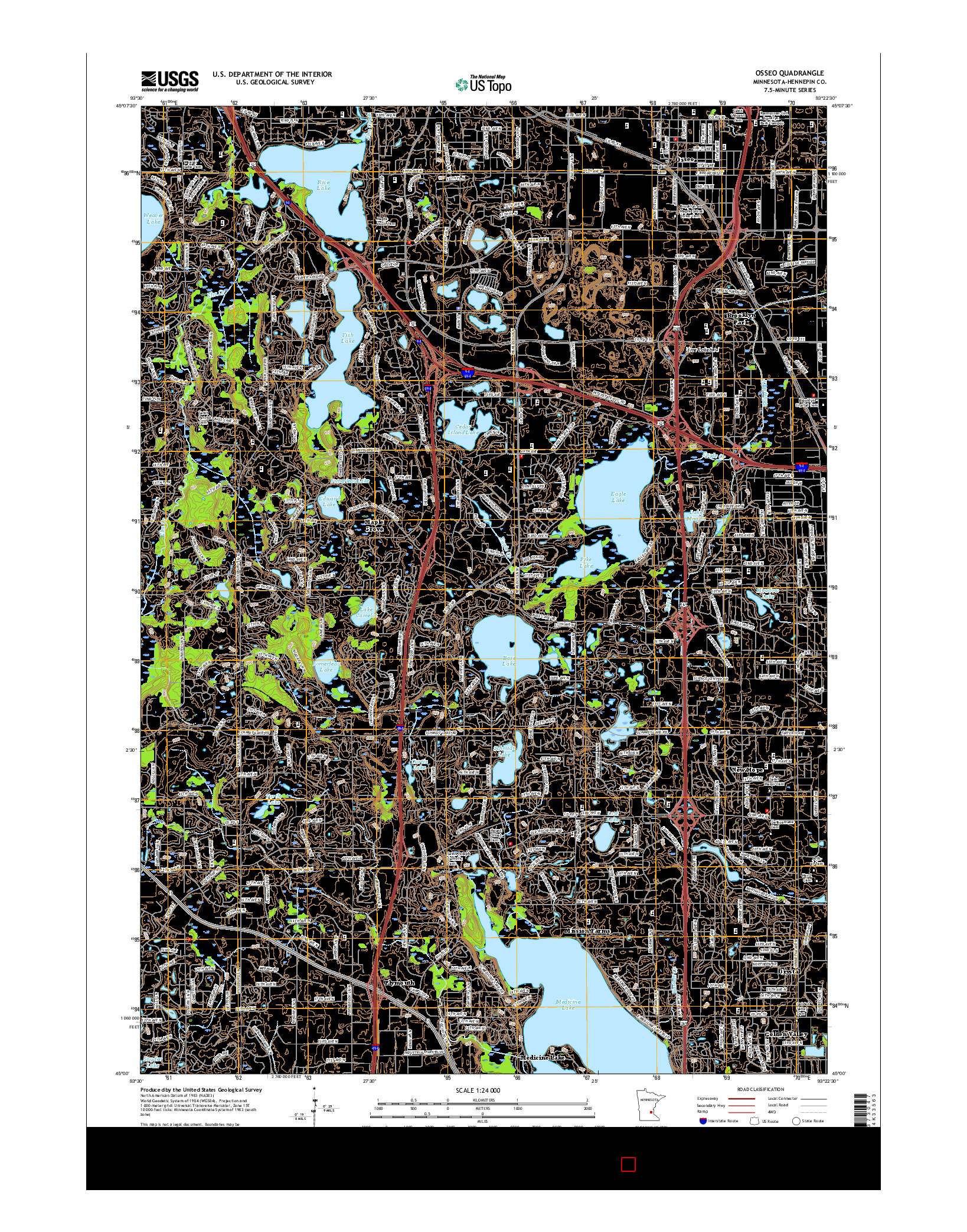USGS US TOPO 7.5-MINUTE MAP FOR OSSEO, MN 2016