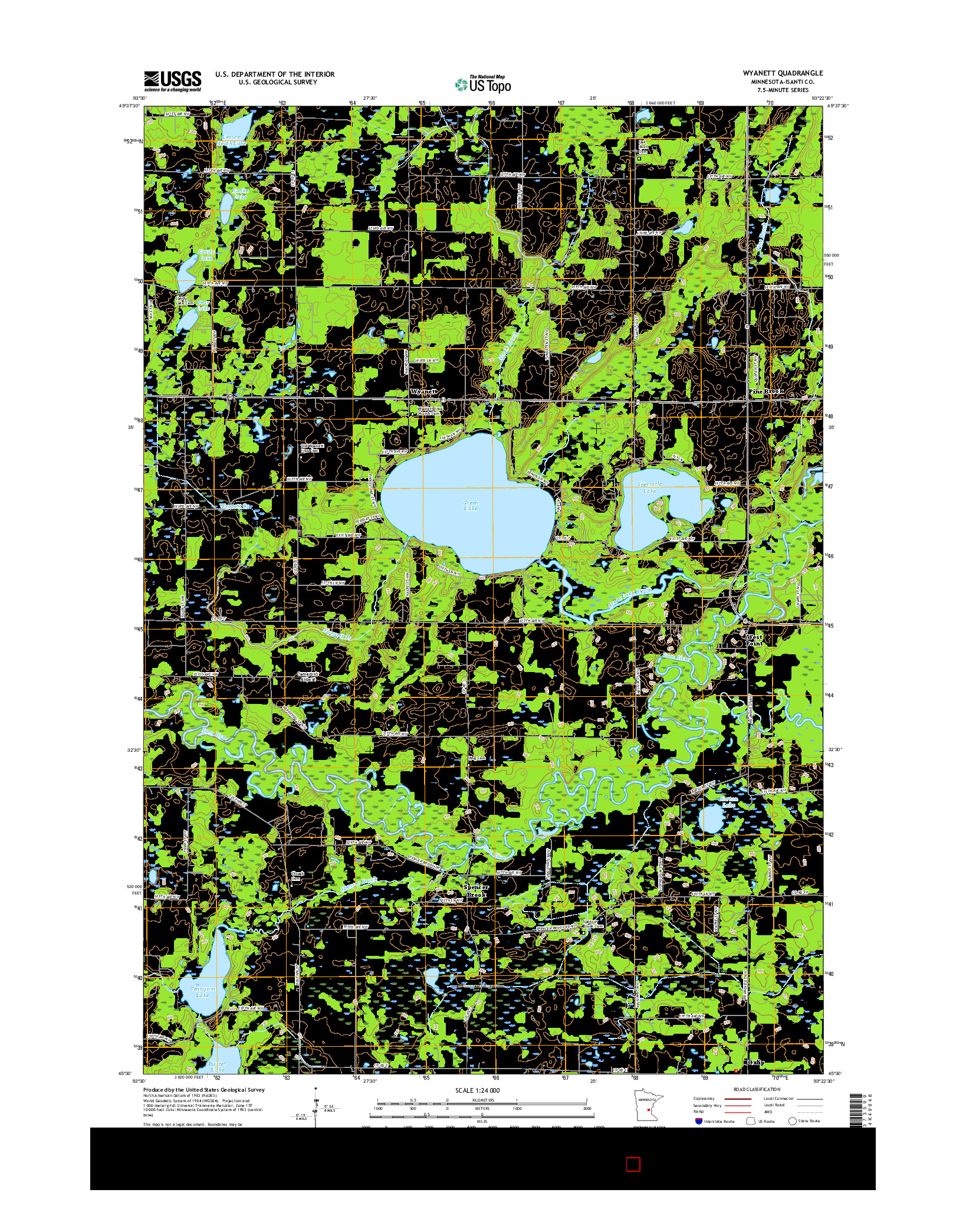 USGS US TOPO 7.5-MINUTE MAP FOR WYANETT, MN 2016