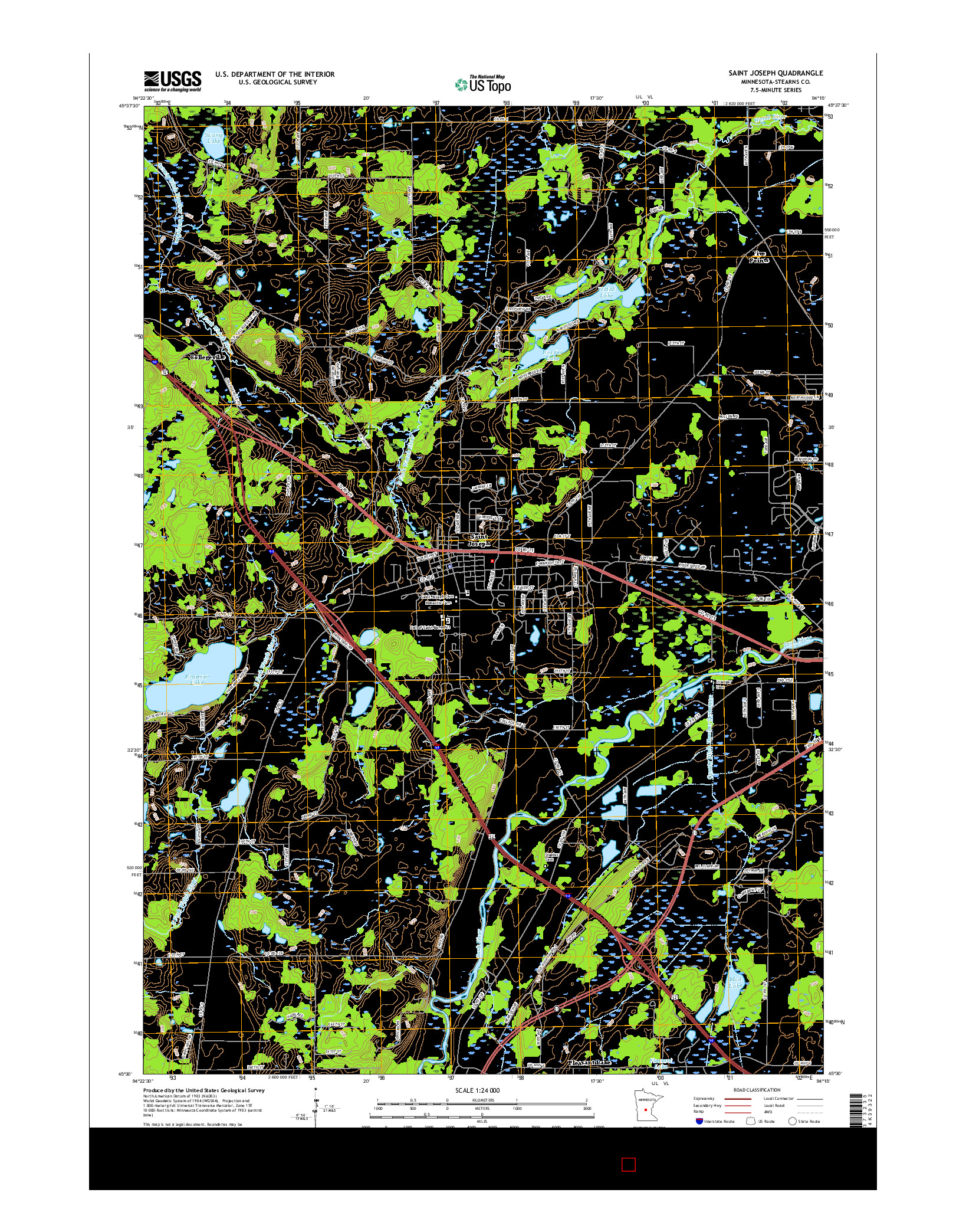 USGS US TOPO 7.5-MINUTE MAP FOR SAINT JOSEPH, MN 2016
