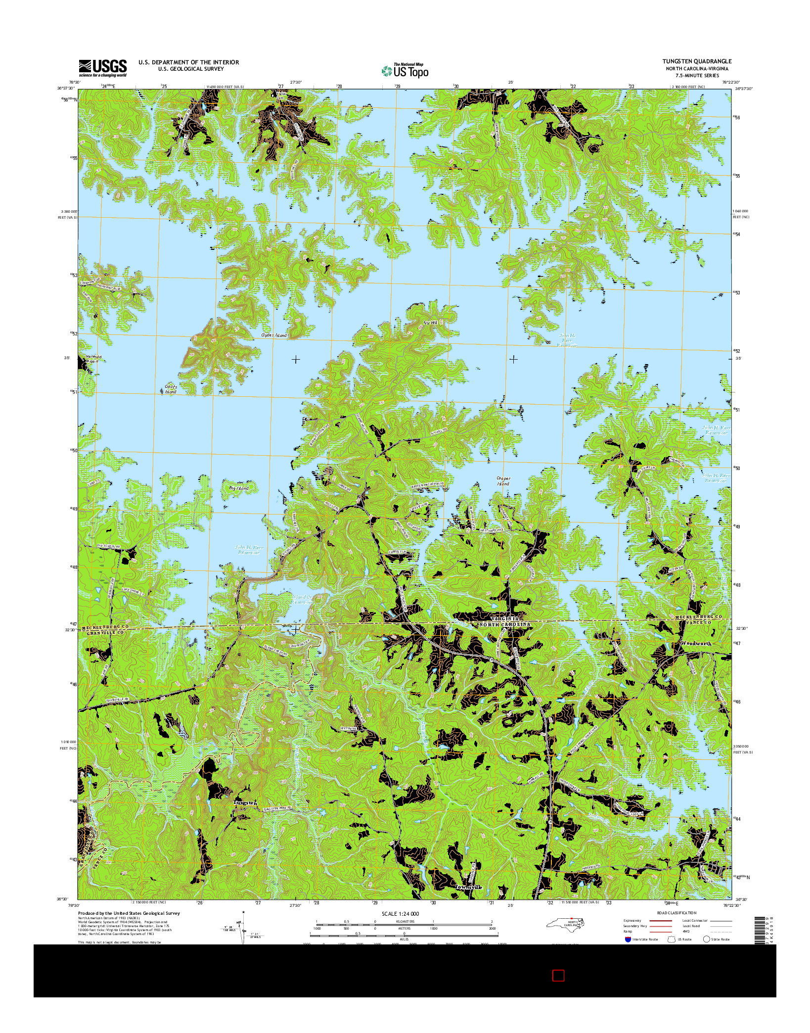 USGS US TOPO 7.5-MINUTE MAP FOR TUNGSTEN, NC-VA 2016