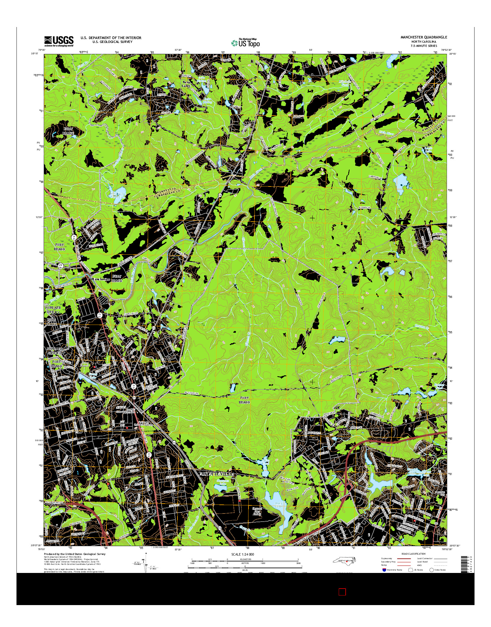 USGS US TOPO 7.5-MINUTE MAP FOR MANCHESTER, NC 2016