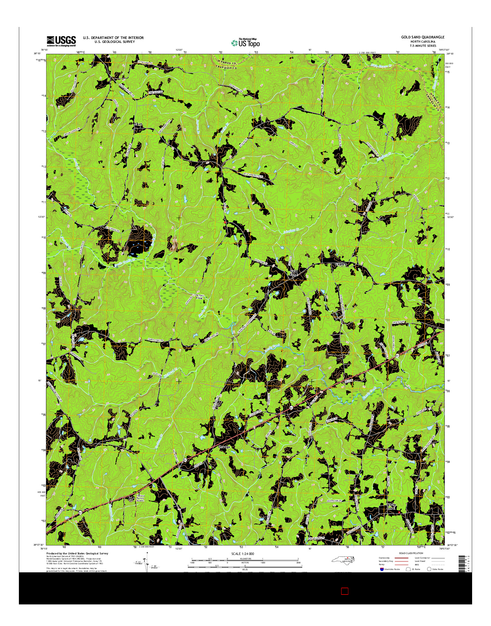 USGS US TOPO 7.5-MINUTE MAP FOR GOLD SAND, NC 2016