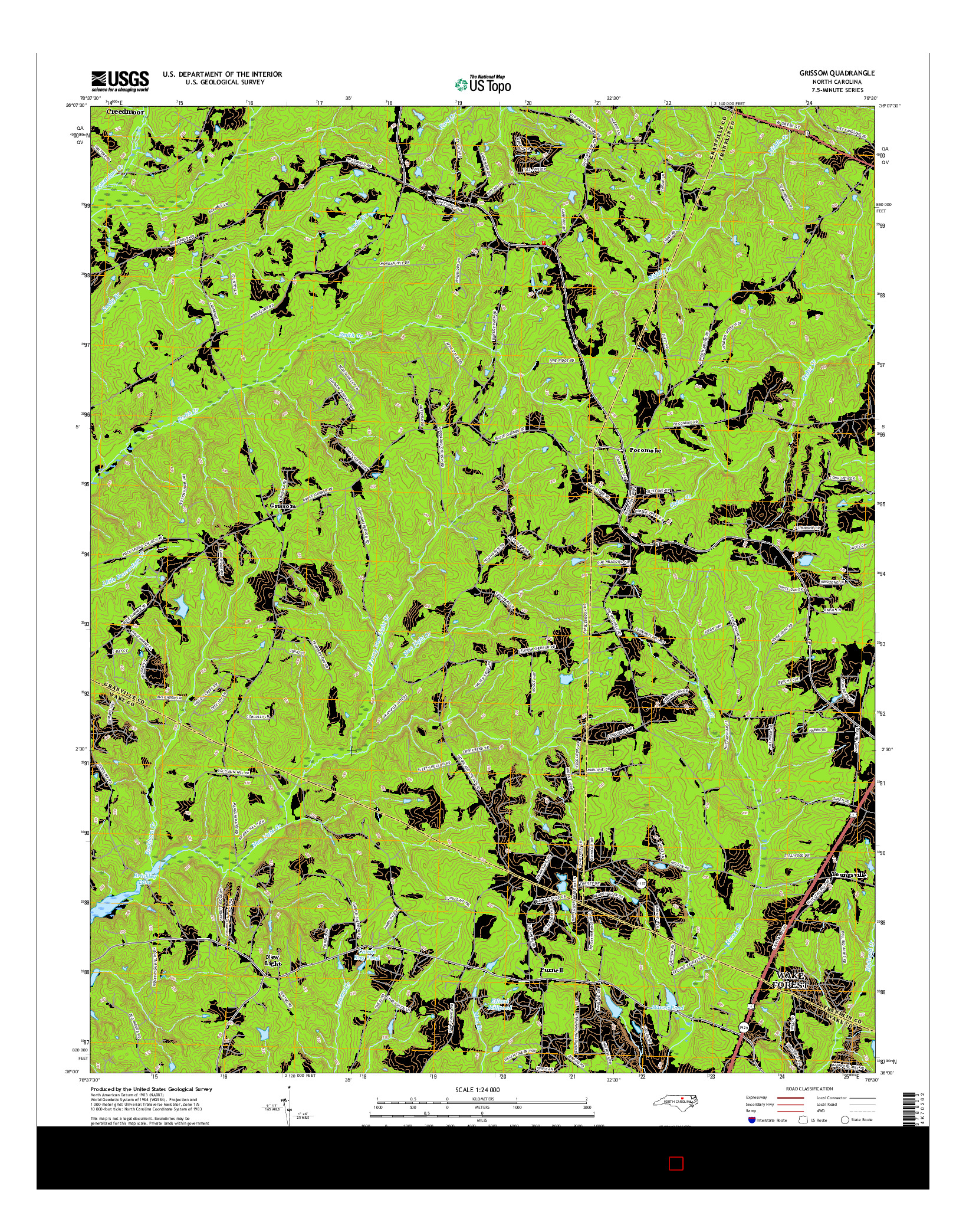 USGS US TOPO 7.5-MINUTE MAP FOR GRISSOM, NC 2016