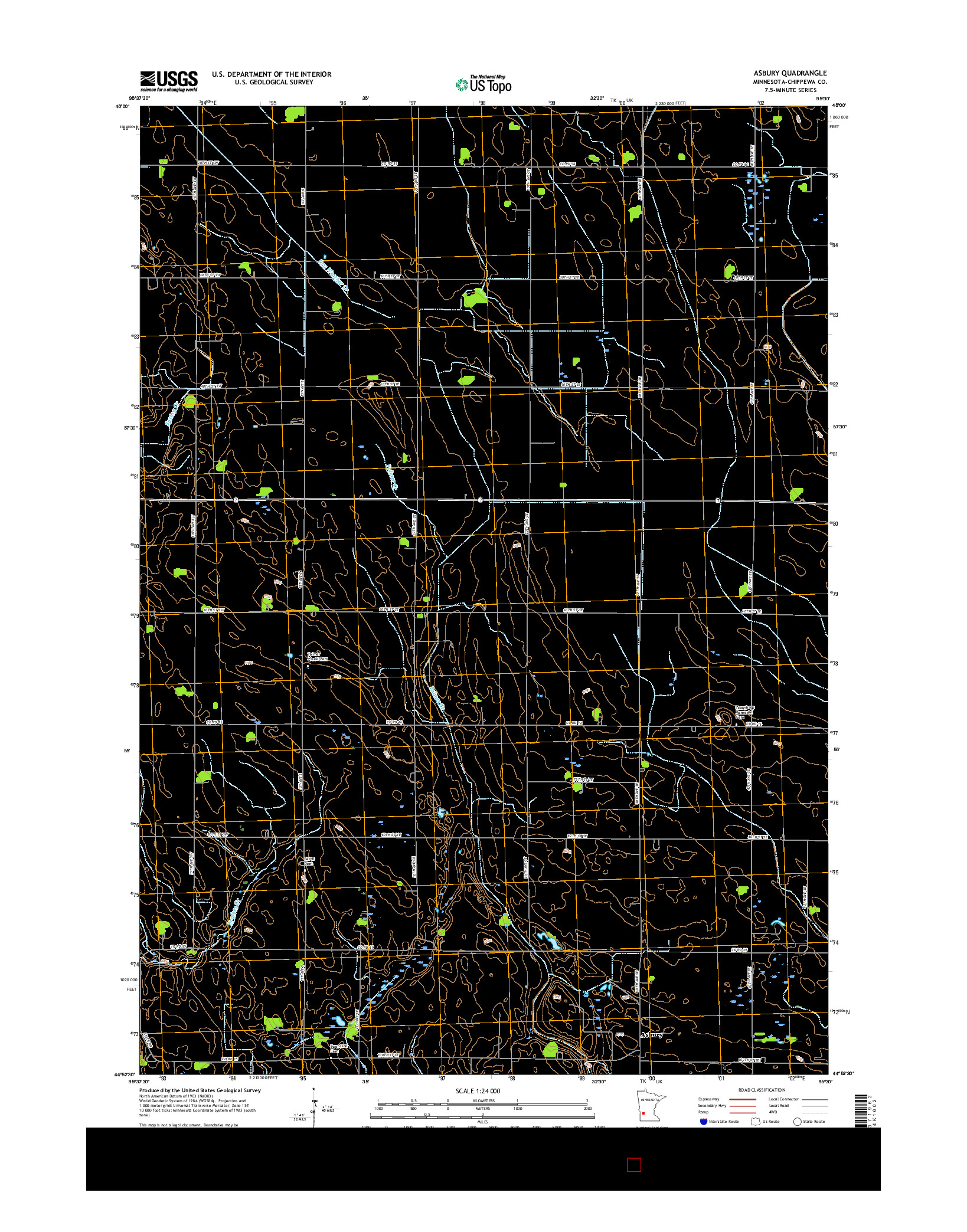 USGS US TOPO 7.5-MINUTE MAP FOR ASBURY, MN 2016