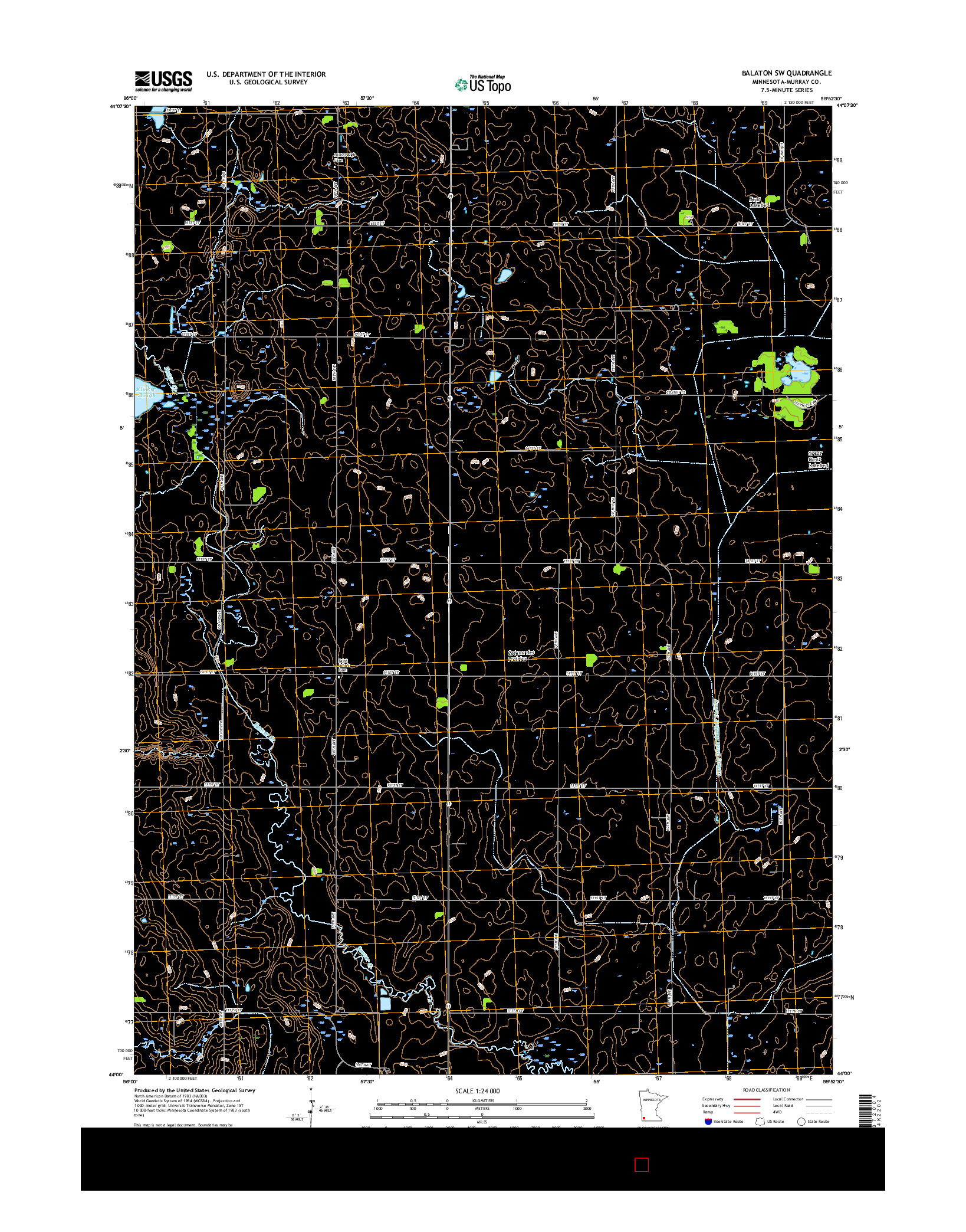 USGS US TOPO 7.5-MINUTE MAP FOR BALATON SW, MN 2016