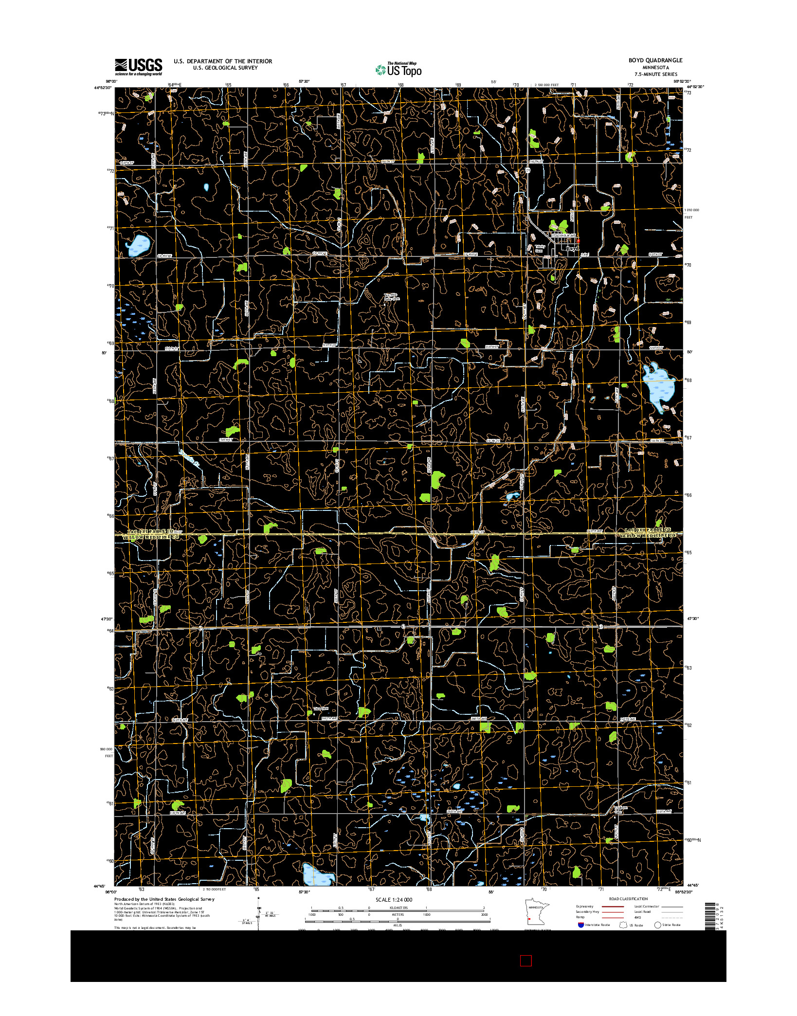 USGS US TOPO 7.5-MINUTE MAP FOR BOYD, MN 2016