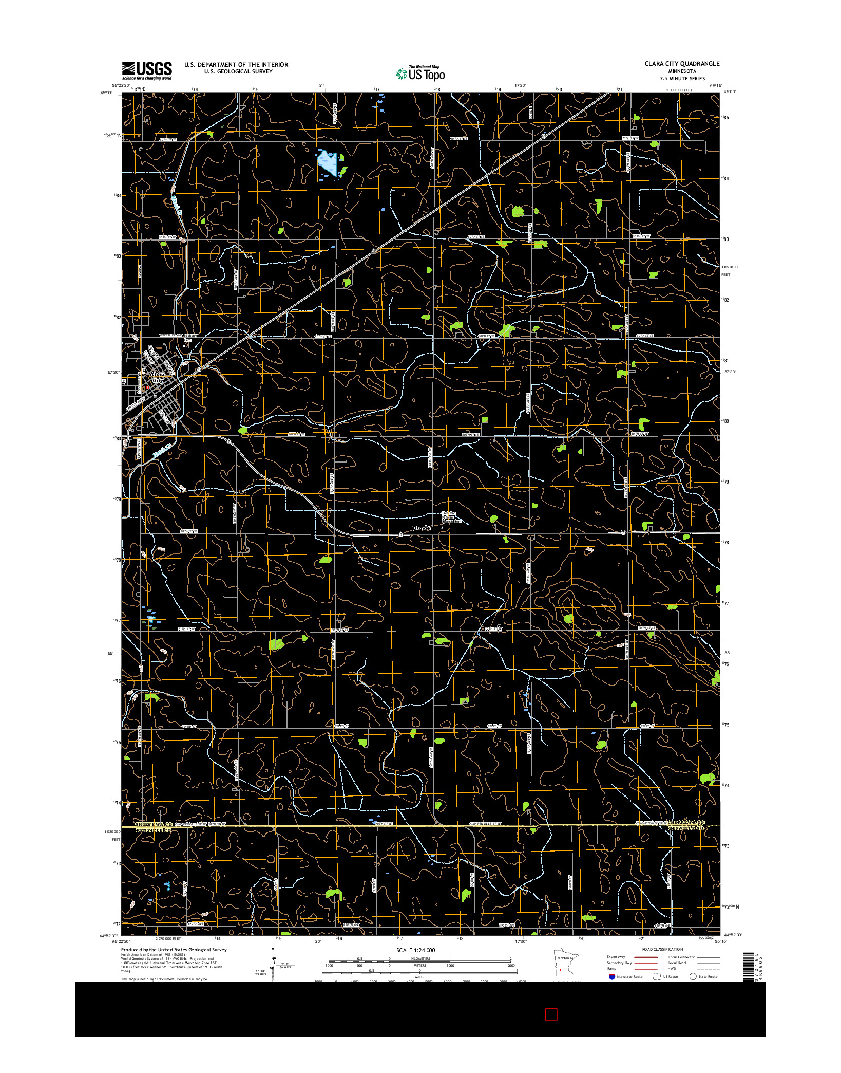 USGS US TOPO 7.5-MINUTE MAP FOR CLARA CITY, MN 2016