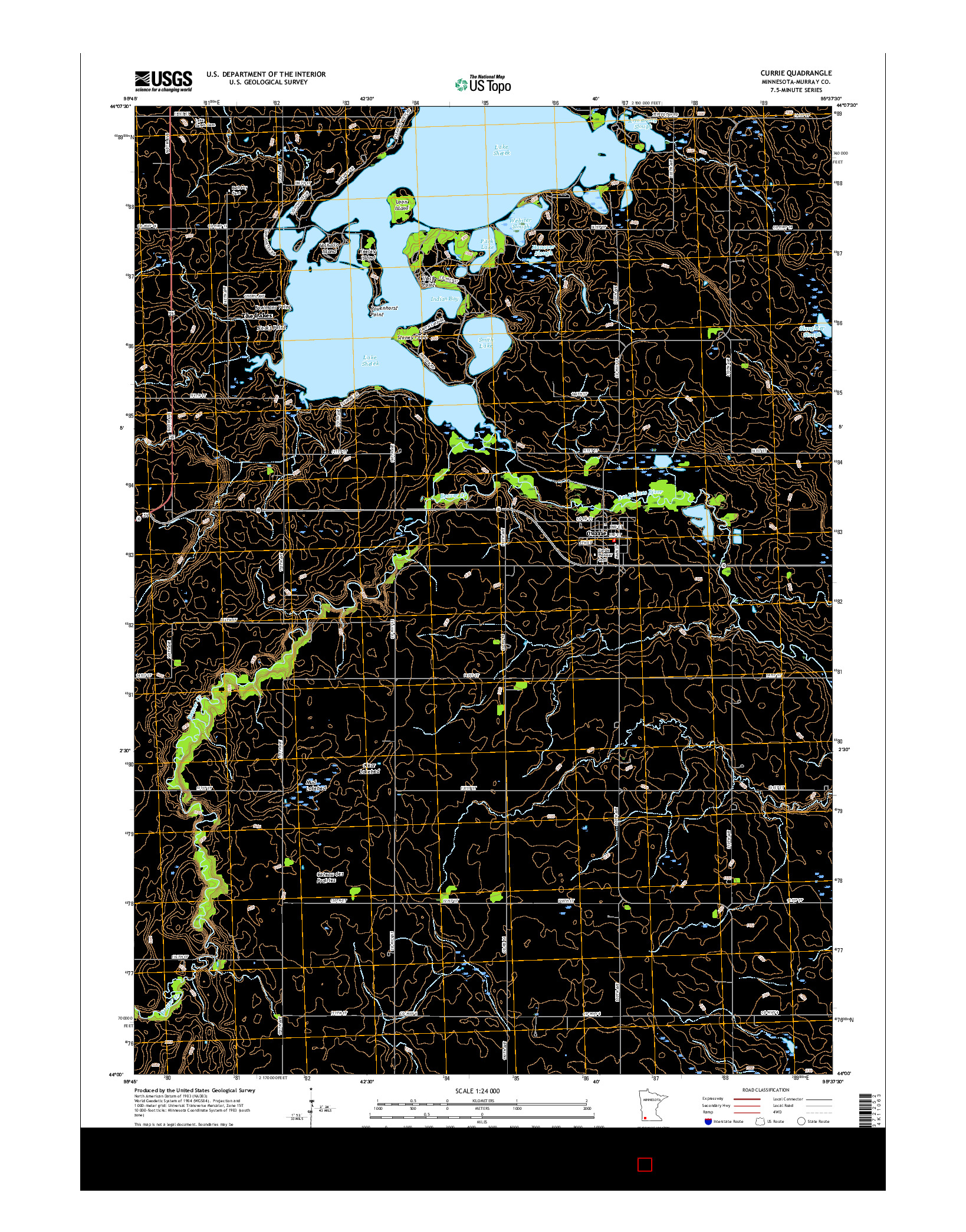 USGS US TOPO 7.5-MINUTE MAP FOR CURRIE, MN 2016