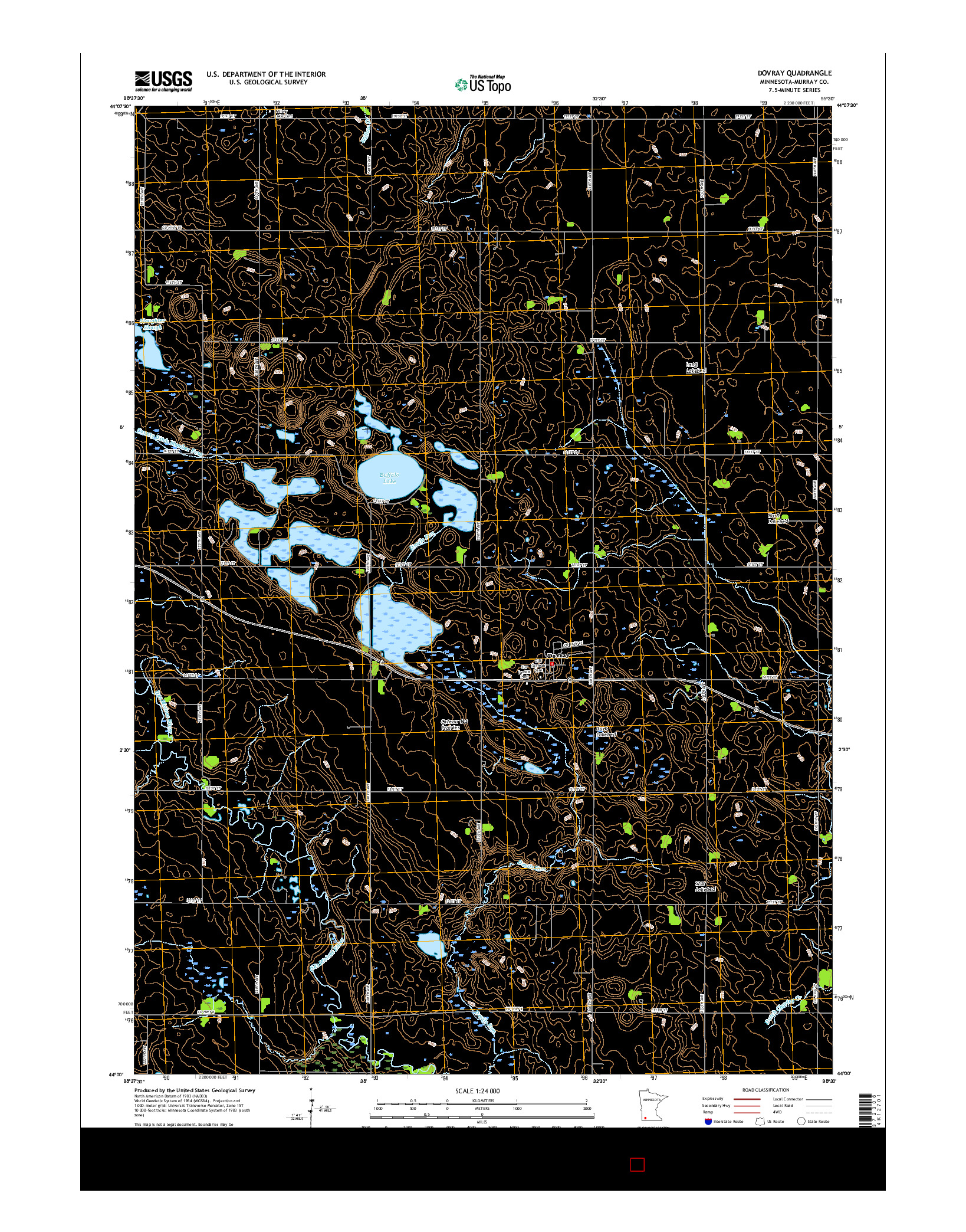 USGS US TOPO 7.5-MINUTE MAP FOR DOVRAY, MN 2016