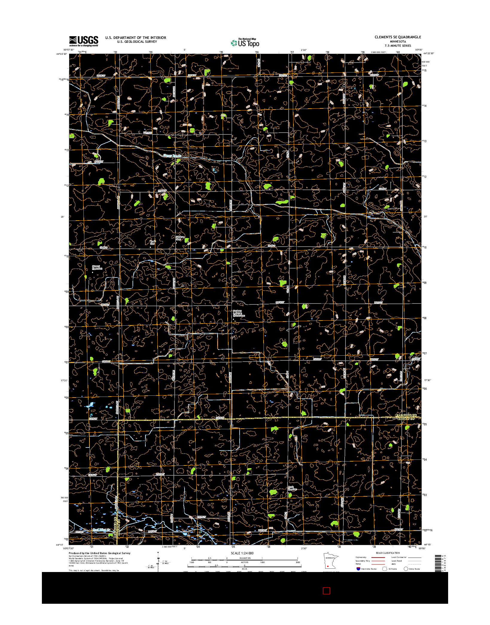 USGS US TOPO 7.5-MINUTE MAP FOR CLEMENTS SE, MN 2016