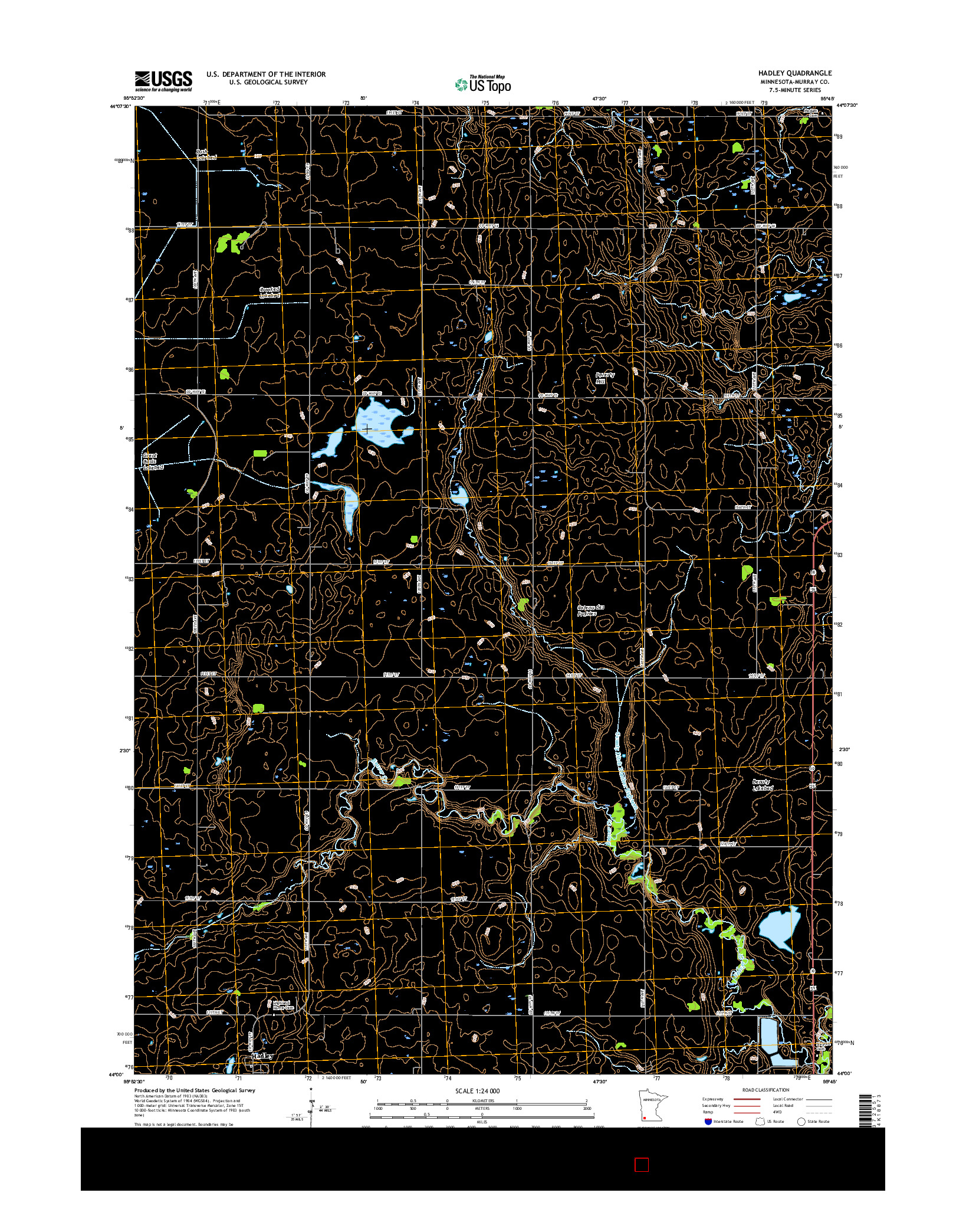 USGS US TOPO 7.5-MINUTE MAP FOR HADLEY, MN 2016