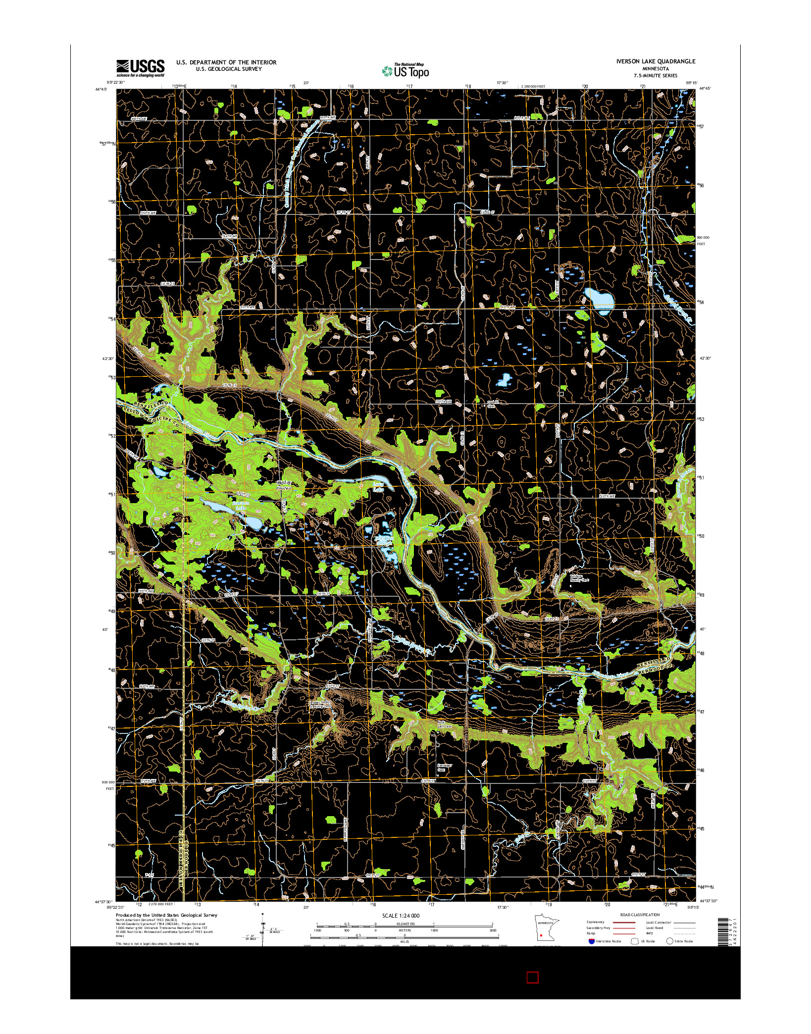 USGS US TOPO 7.5-MINUTE MAP FOR IVERSON LAKE, MN 2016