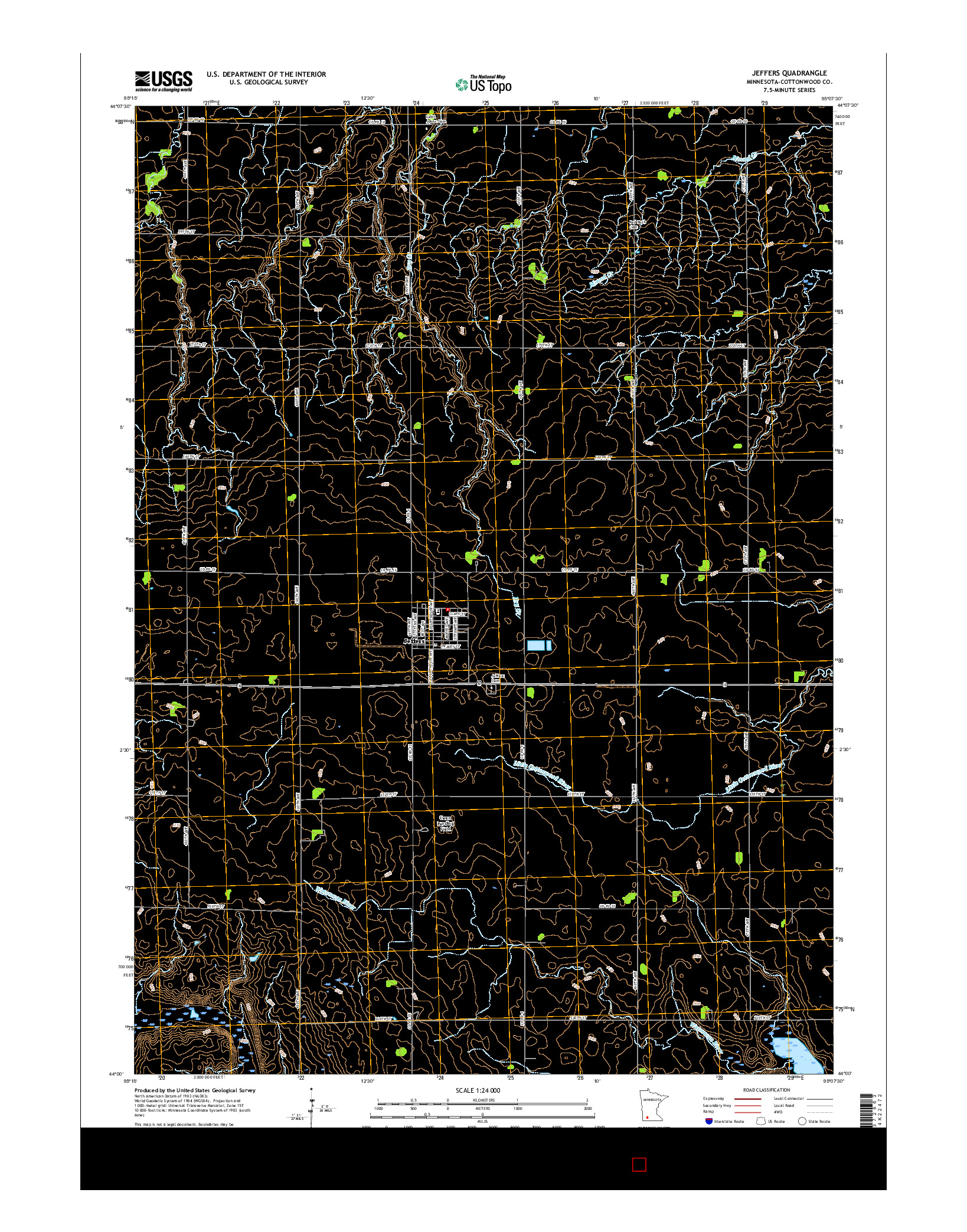 USGS US TOPO 7.5-MINUTE MAP FOR JEFFERS, MN 2016