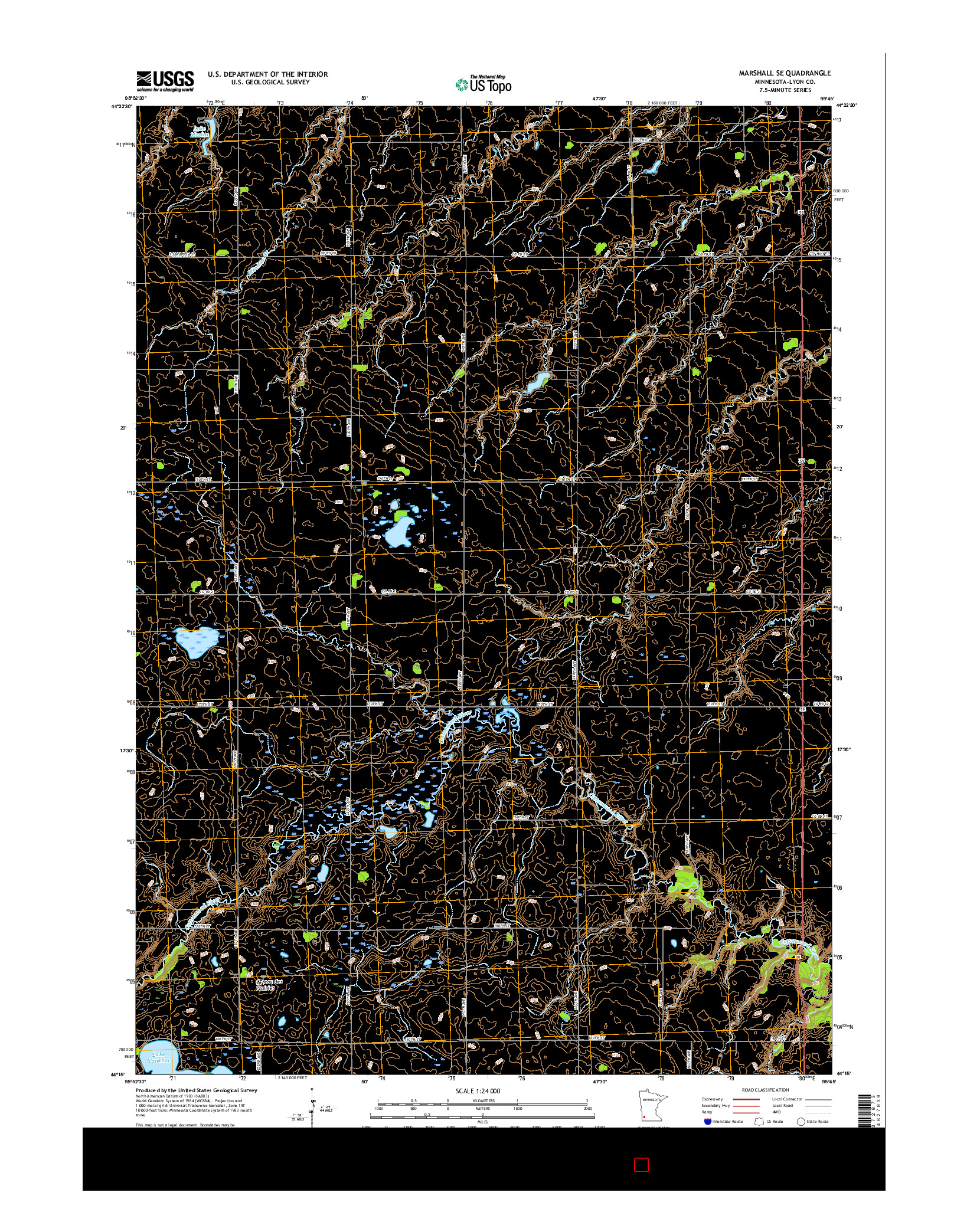 USGS US TOPO 7.5-MINUTE MAP FOR MARSHALL SE, MN 2016