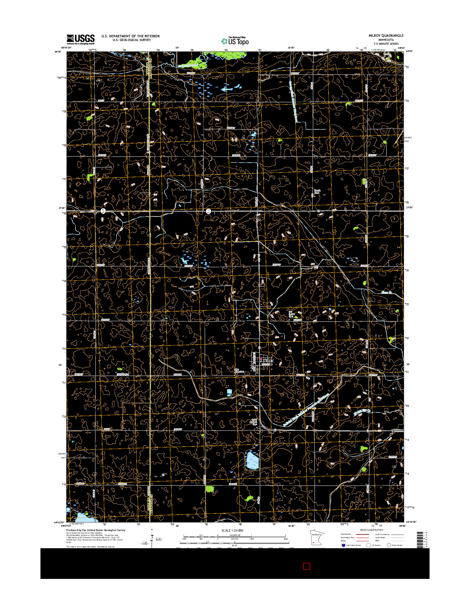 USGS US TOPO 7.5-MINUTE MAP FOR MILROY, MN 2016