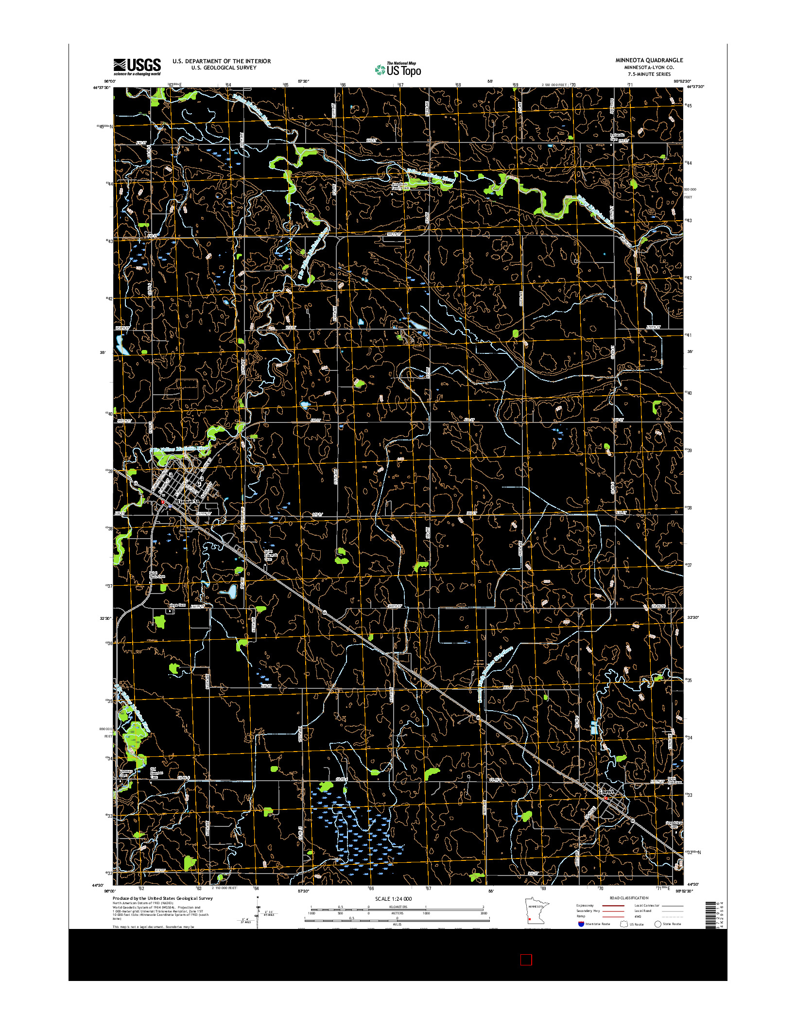 USGS US TOPO 7.5-MINUTE MAP FOR MINNEOTA, MN 2016