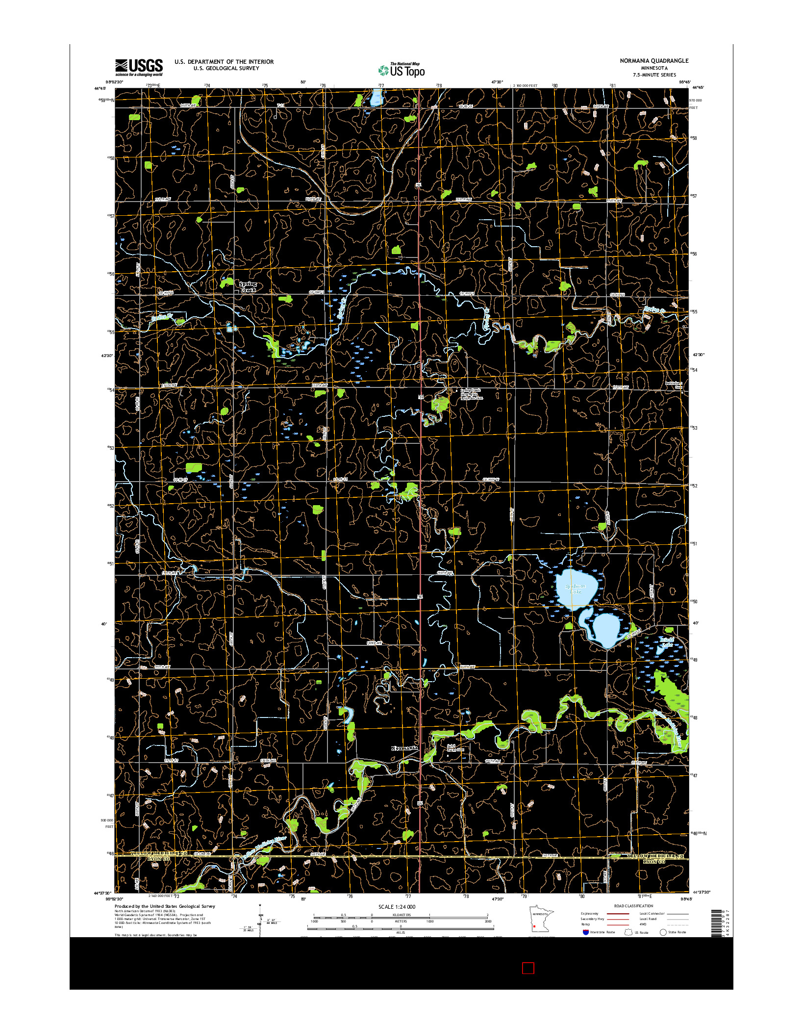 USGS US TOPO 7.5-MINUTE MAP FOR NORMANIA, MN 2016