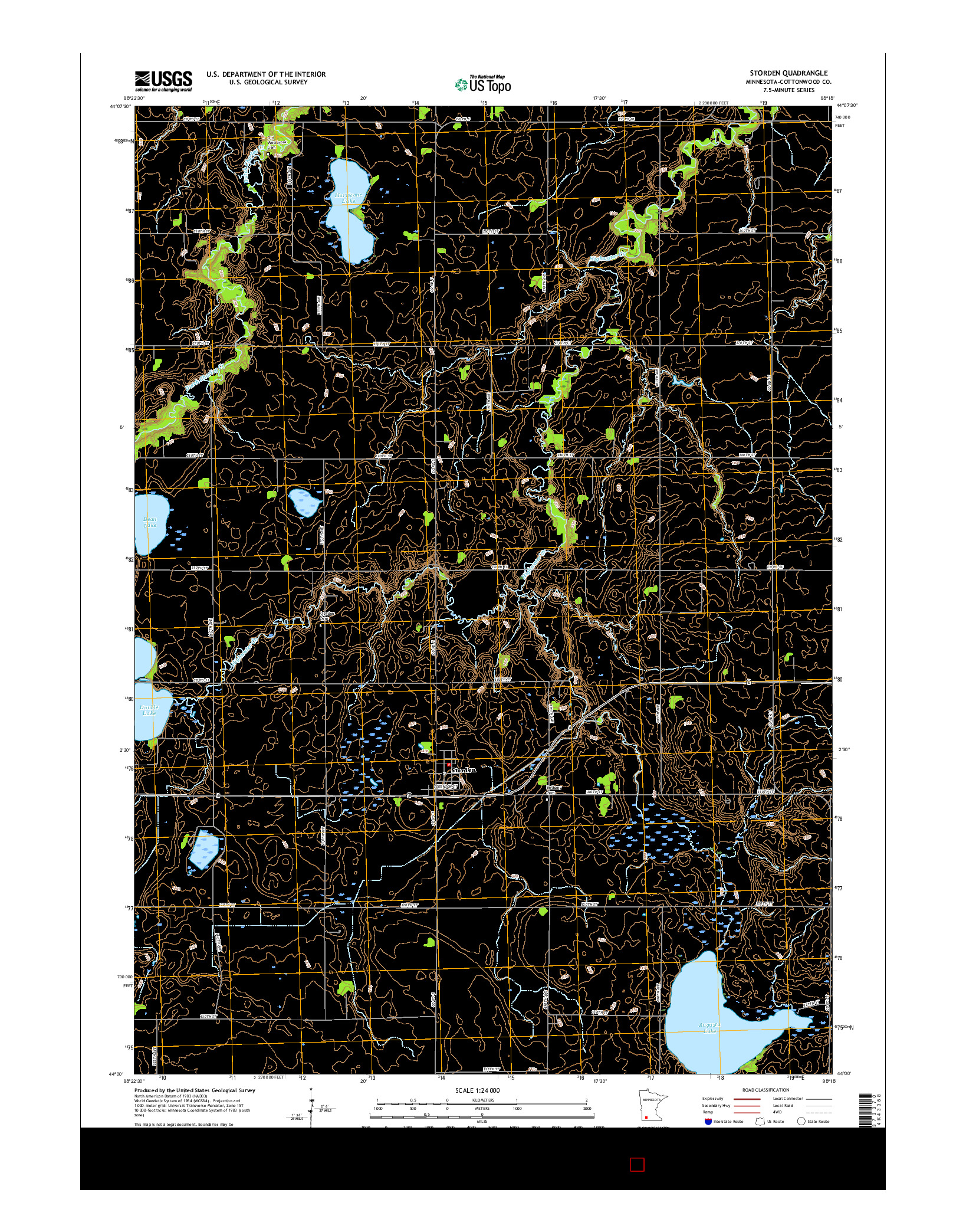 USGS US TOPO 7.5-MINUTE MAP FOR STORDEN, MN 2016