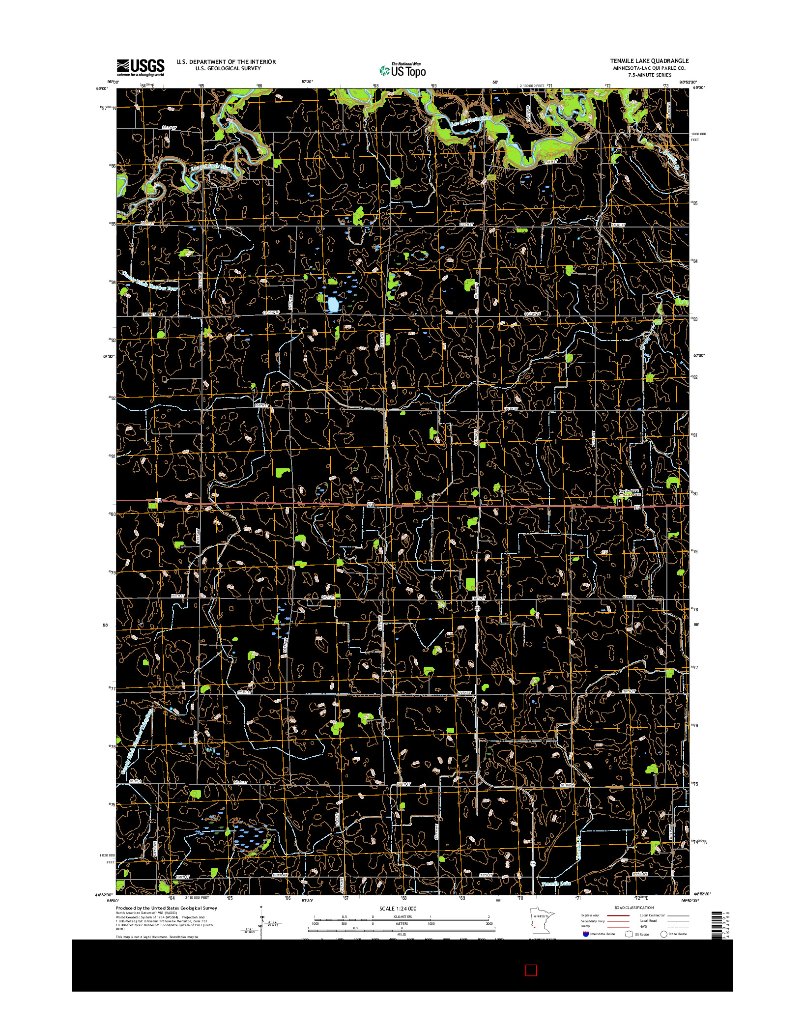 USGS US TOPO 7.5-MINUTE MAP FOR TENMILE LAKE, MN 2016