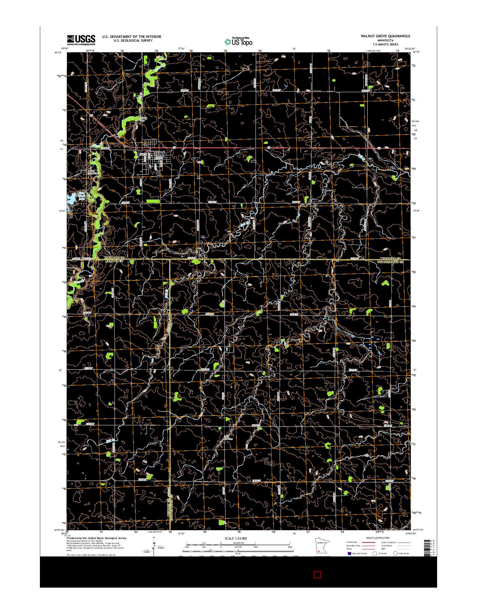 USGS US TOPO 7.5-MINUTE MAP FOR WALNUT GROVE, MN 2016