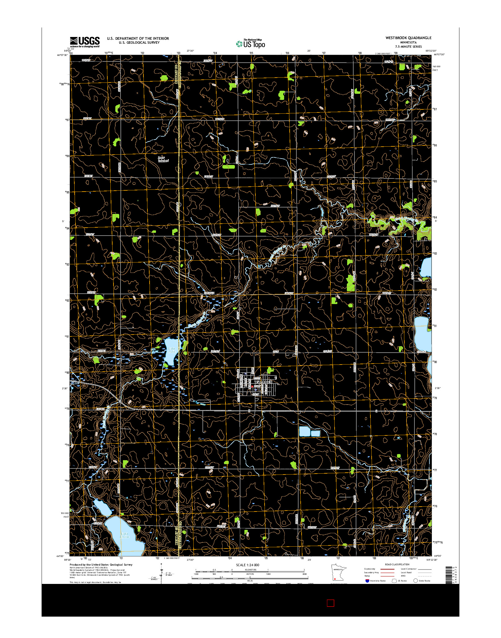 USGS US TOPO 7.5-MINUTE MAP FOR WESTBROOK, MN 2016