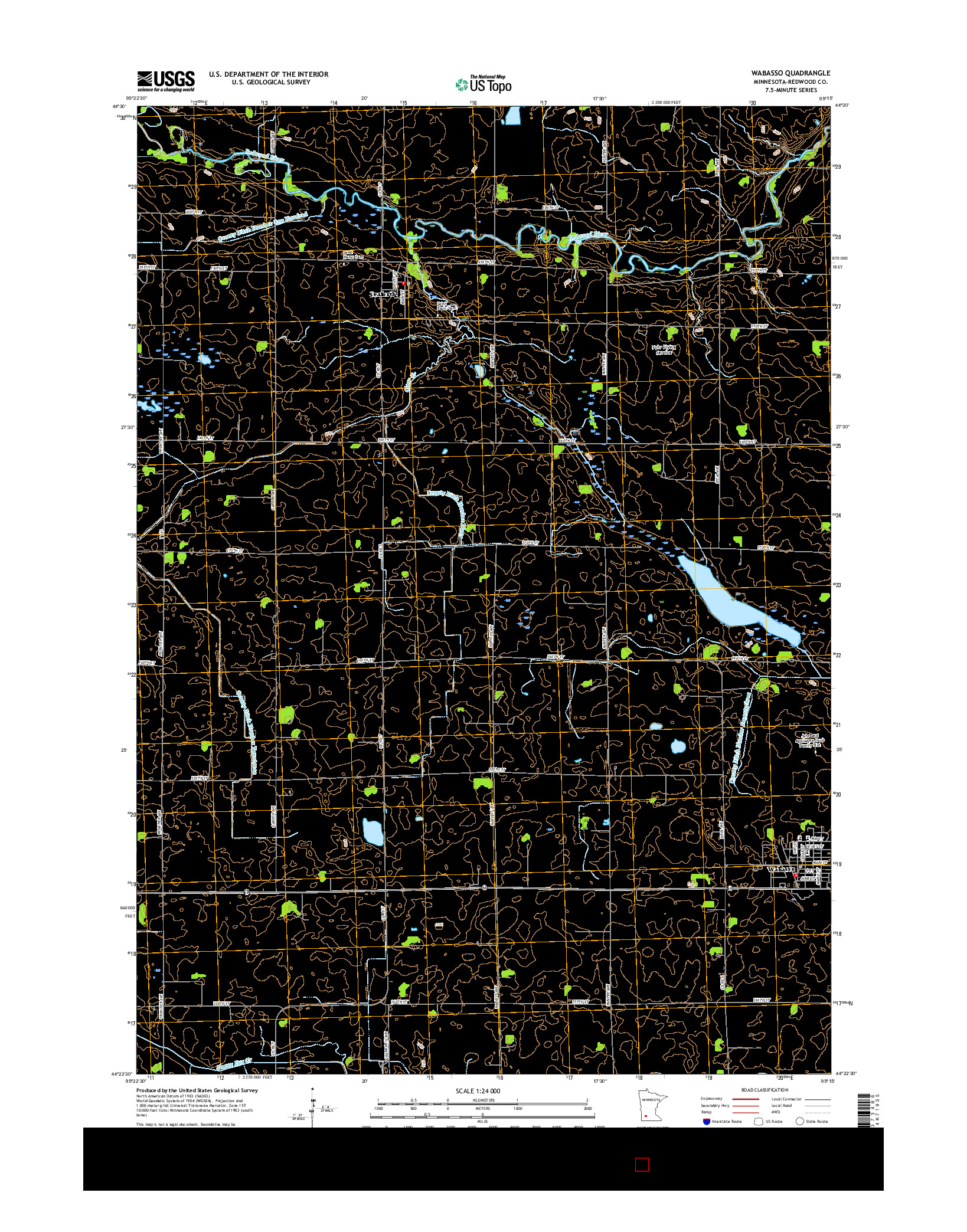 USGS US TOPO 7.5-MINUTE MAP FOR WABASSO, MN 2016