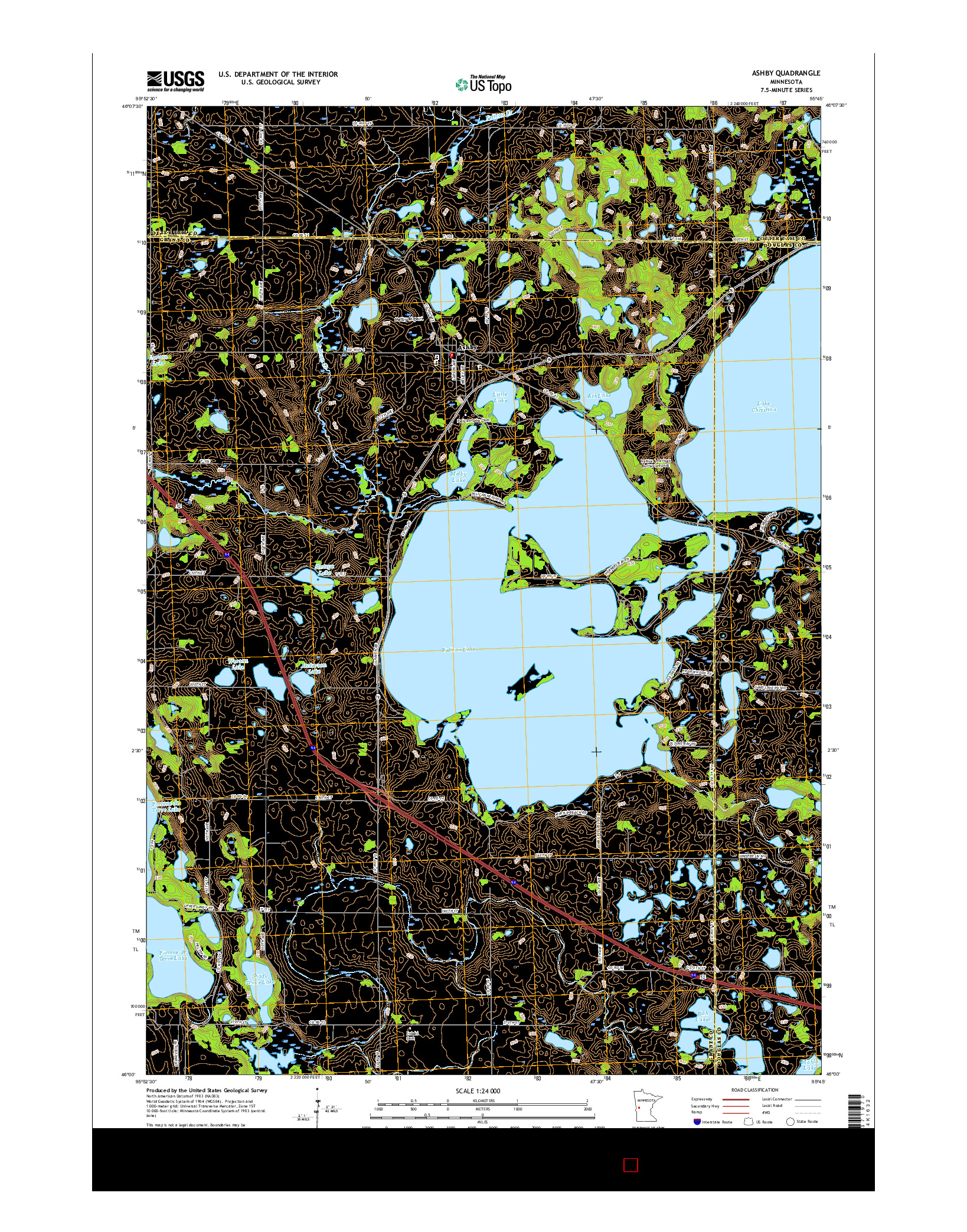 USGS US TOPO 7.5-MINUTE MAP FOR ASHBY, MN 2016