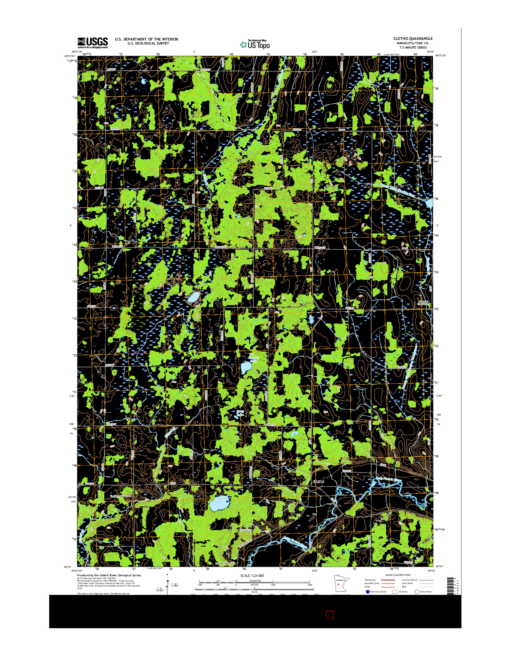 USGS US TOPO 7.5-MINUTE MAP FOR CLOTHO, MN 2016