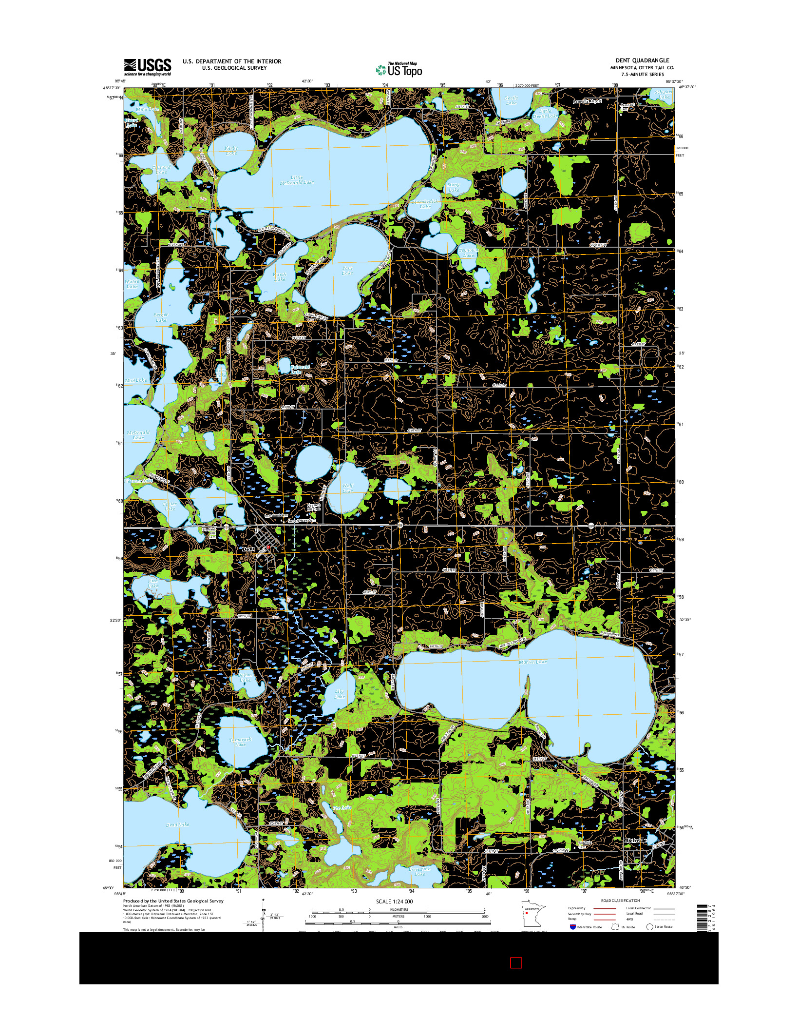 USGS US TOPO 7.5-MINUTE MAP FOR DENT, MN 2016