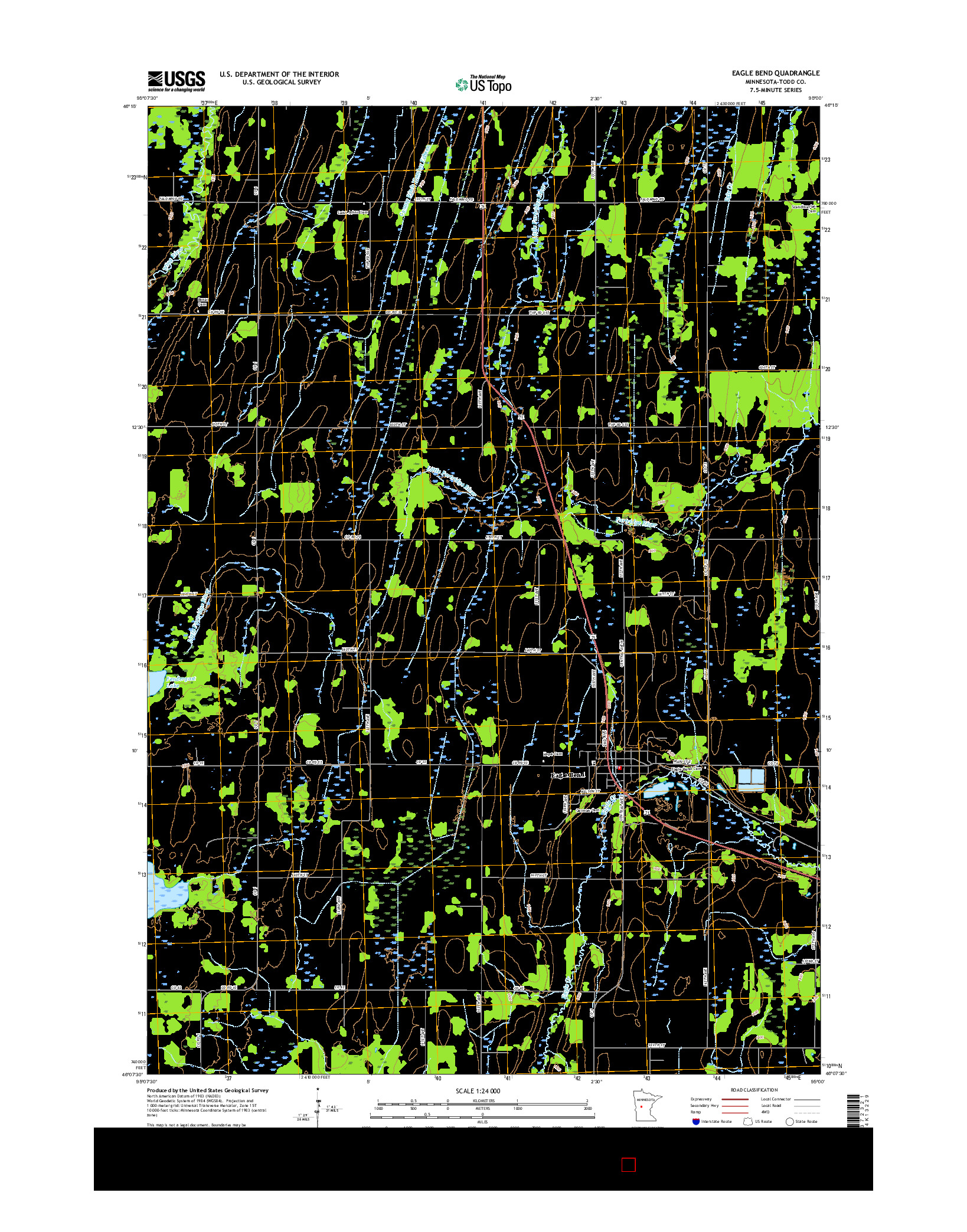 USGS US TOPO 7.5-MINUTE MAP FOR EAGLE BEND, MN 2016