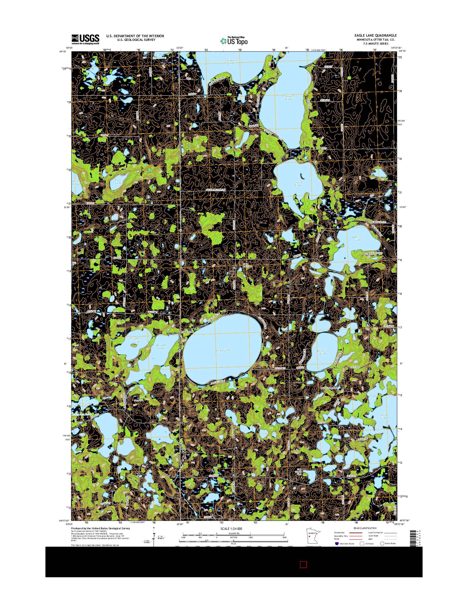 USGS US TOPO 7.5-MINUTE MAP FOR EAGLE LAKE, MN 2016