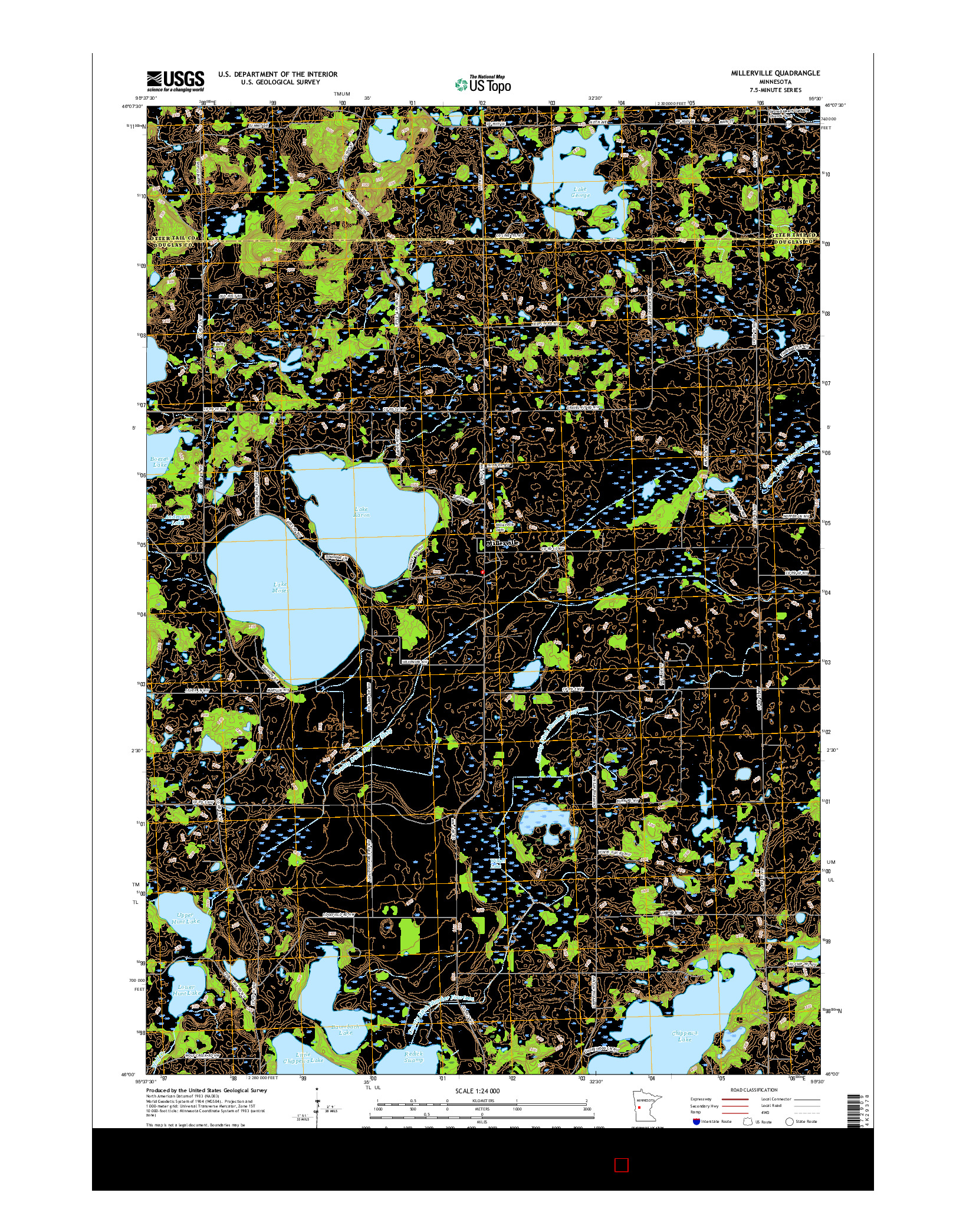 USGS US TOPO 7.5-MINUTE MAP FOR MILLERVILLE, MN 2016
