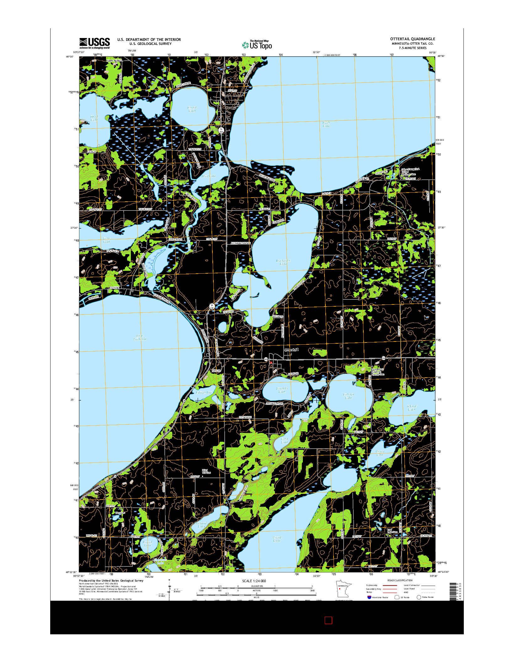 USGS US TOPO 7.5-MINUTE MAP FOR OTTERTAIL, MN 2016