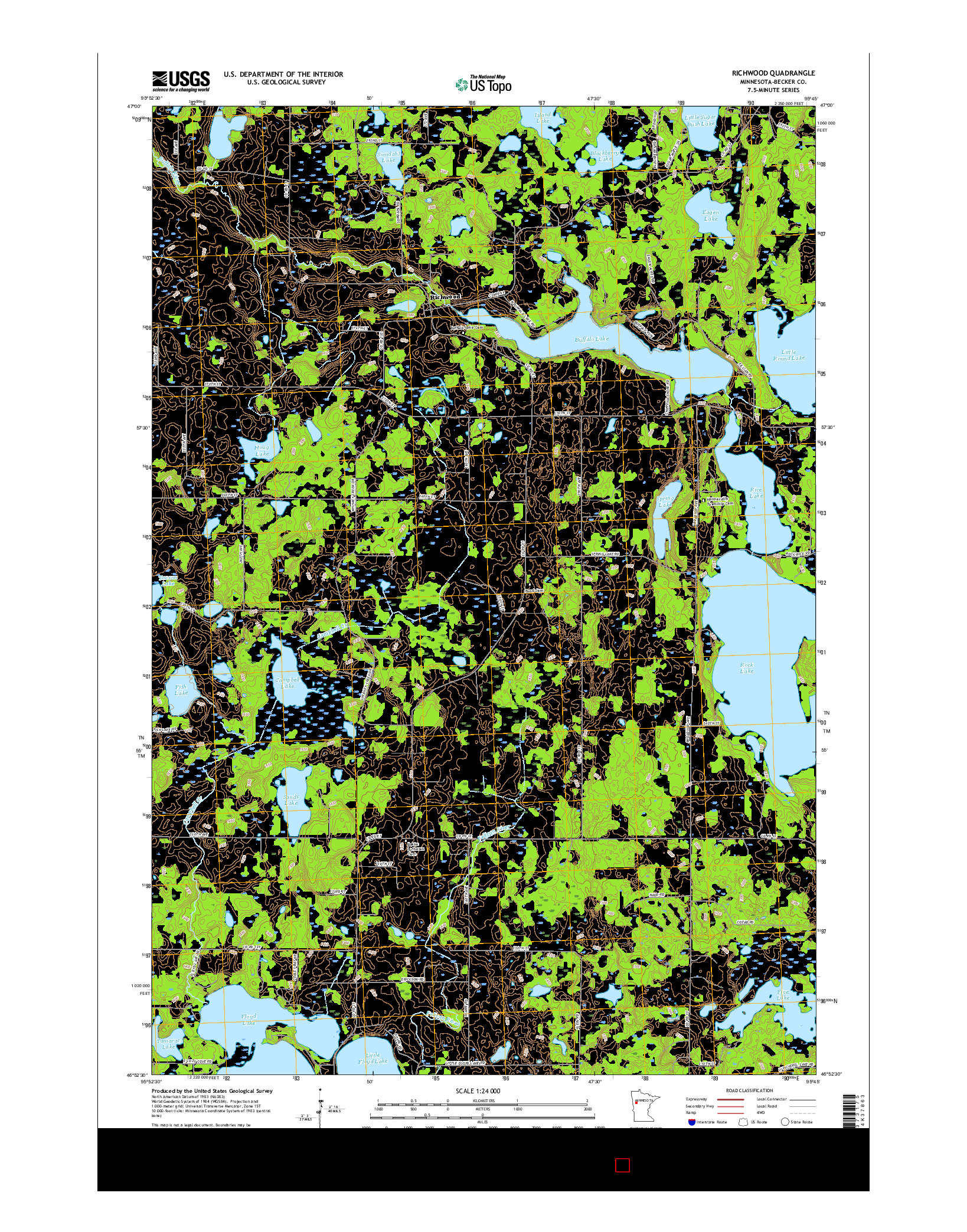 USGS US TOPO 7.5-MINUTE MAP FOR RICHWOOD, MN 2016
