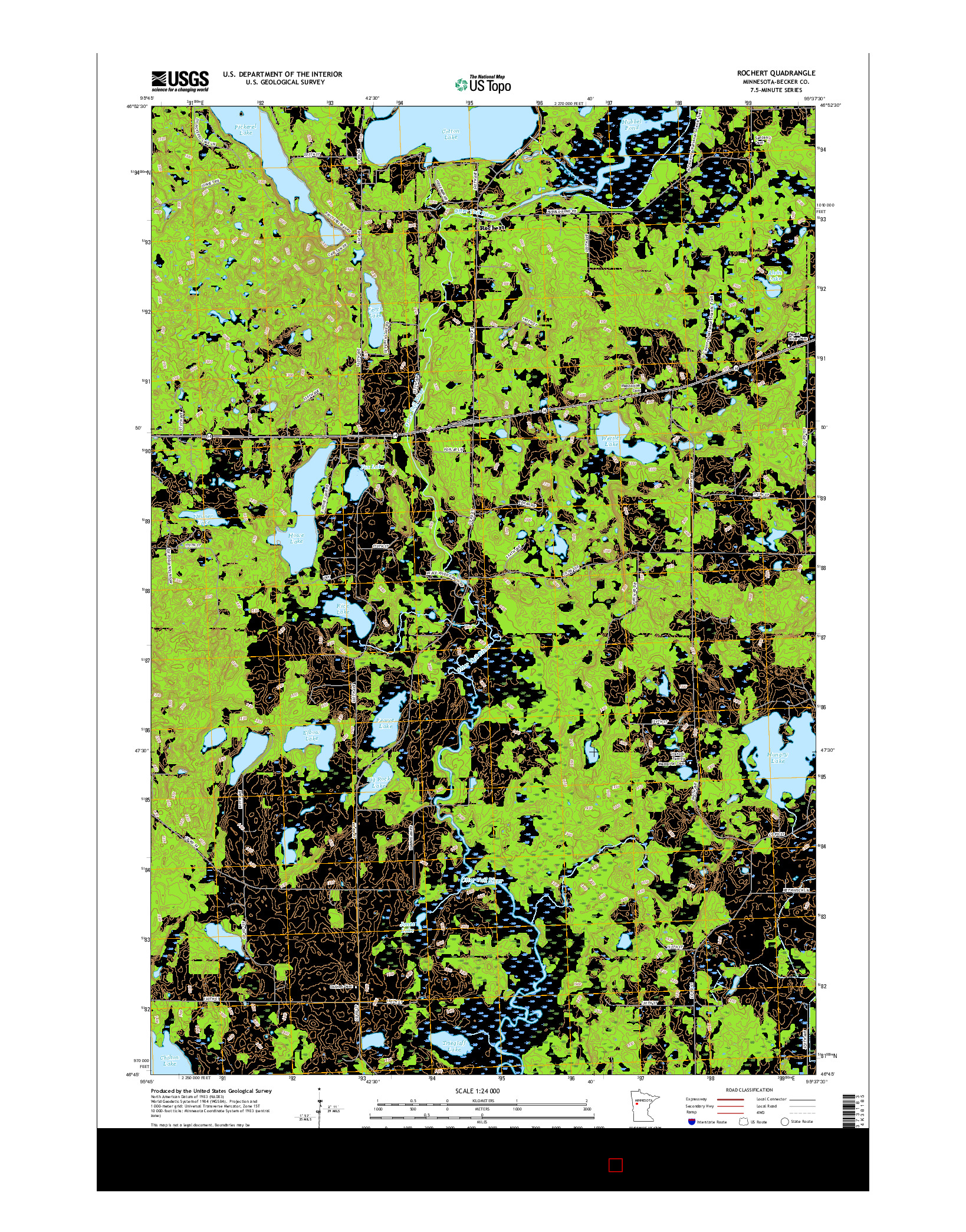 USGS US TOPO 7.5-MINUTE MAP FOR ROCHERT, MN 2016