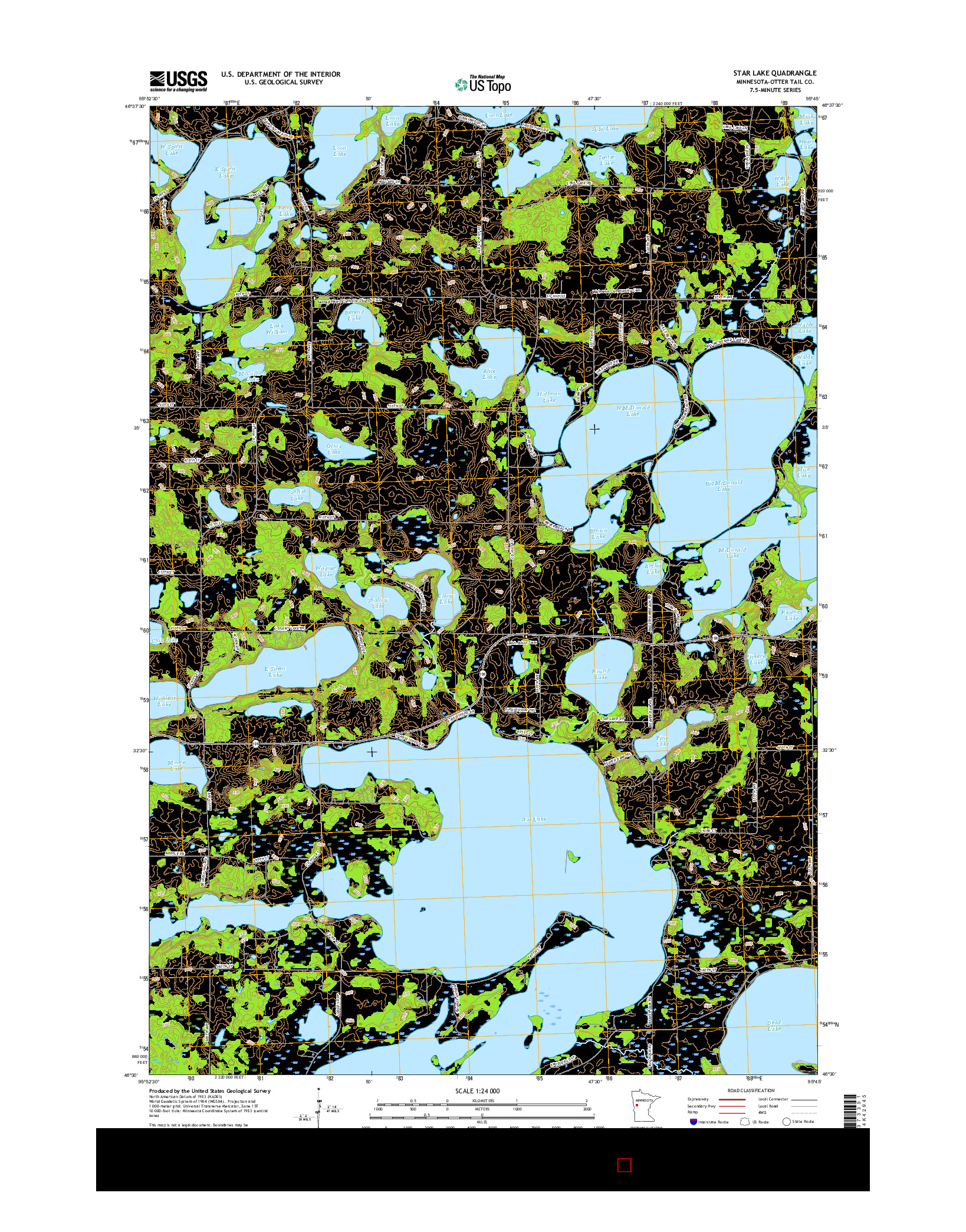 USGS US TOPO 7.5-MINUTE MAP FOR STAR LAKE, MN 2016