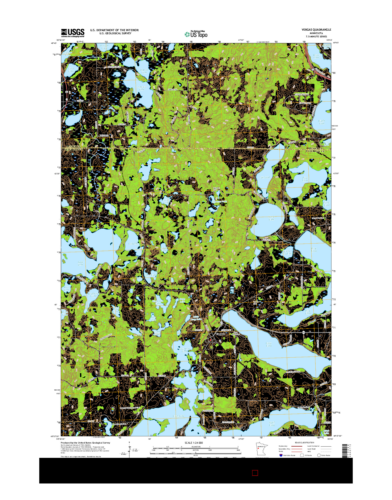 USGS US TOPO 7.5-MINUTE MAP FOR VERGAS, MN 2016