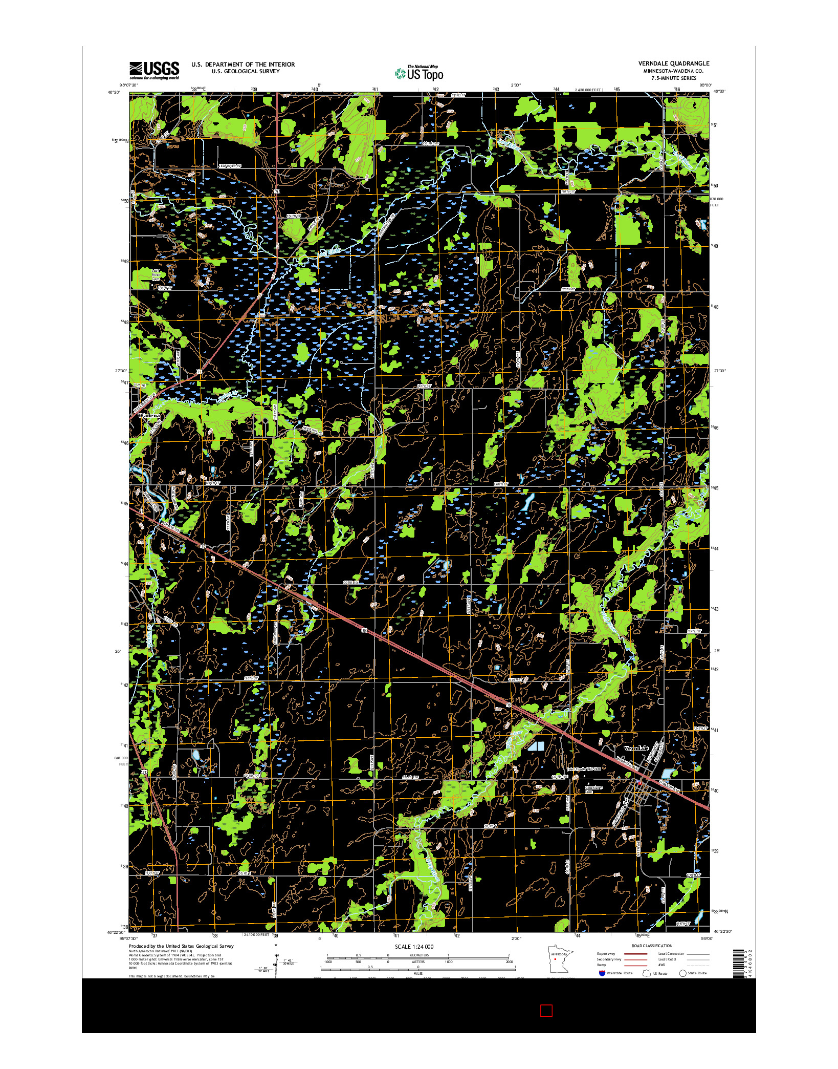 USGS US TOPO 7.5-MINUTE MAP FOR VERNDALE, MN 2016