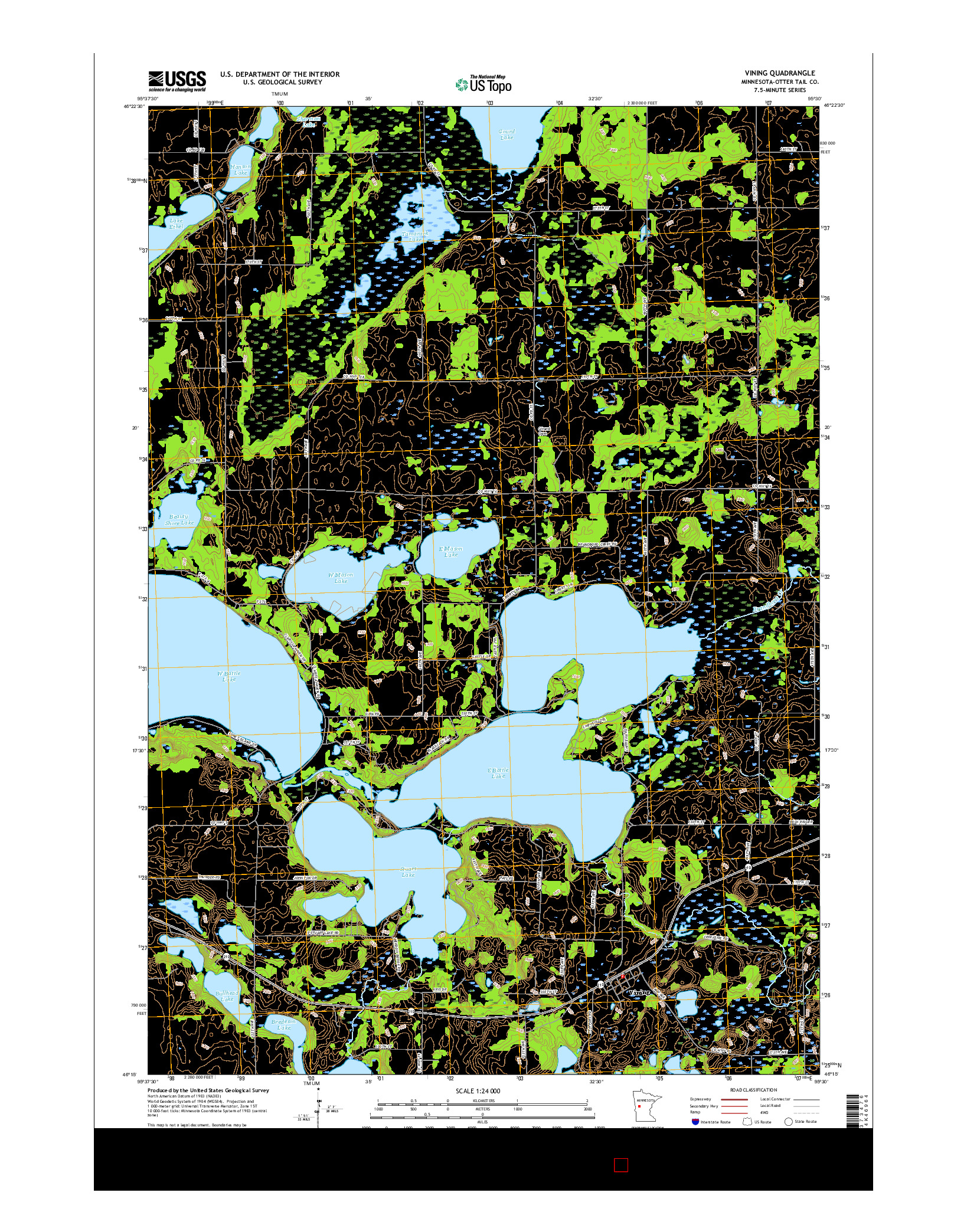 USGS US TOPO 7.5-MINUTE MAP FOR VINING, MN 2016