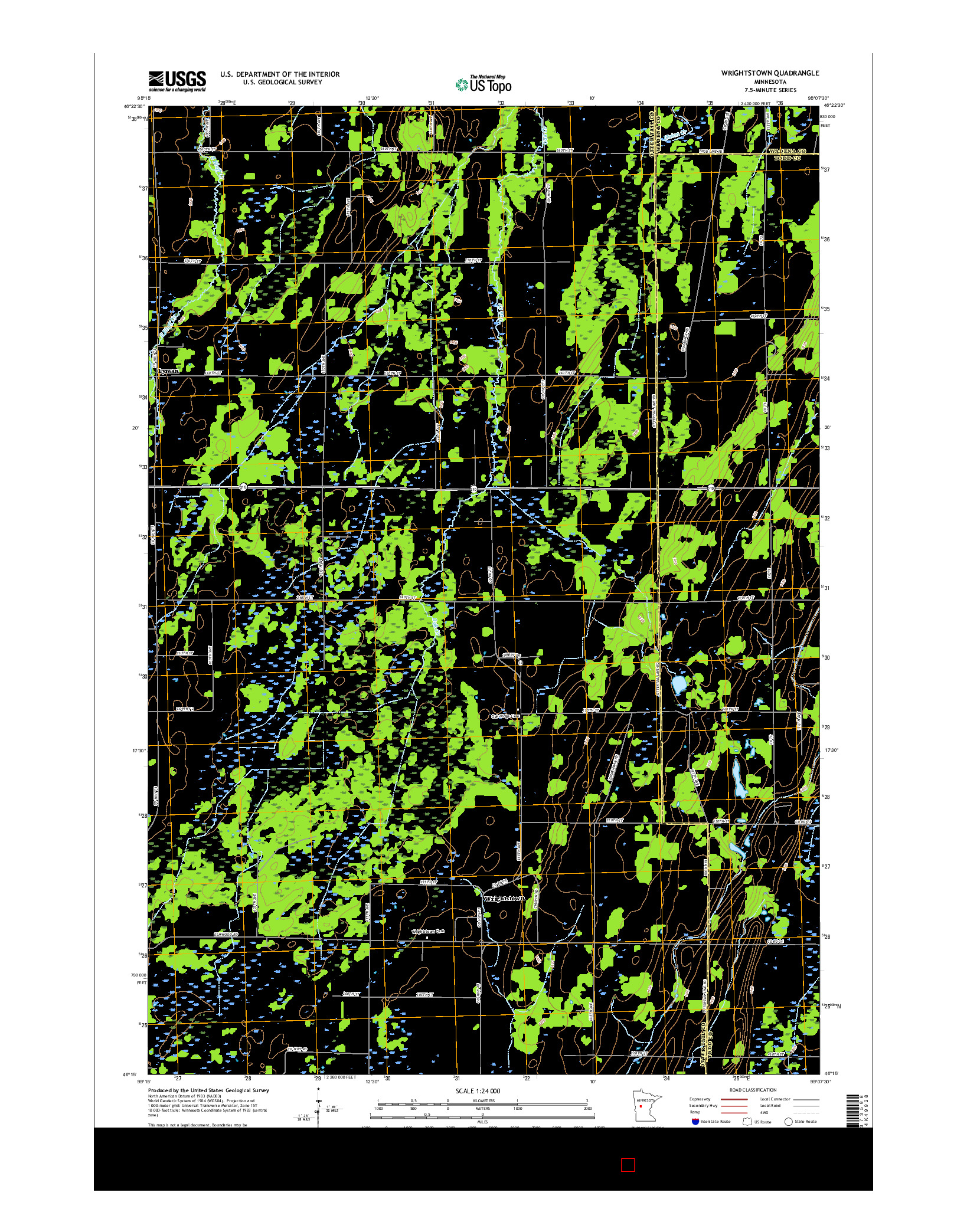 USGS US TOPO 7.5-MINUTE MAP FOR WRIGHTSTOWN, MN 2016