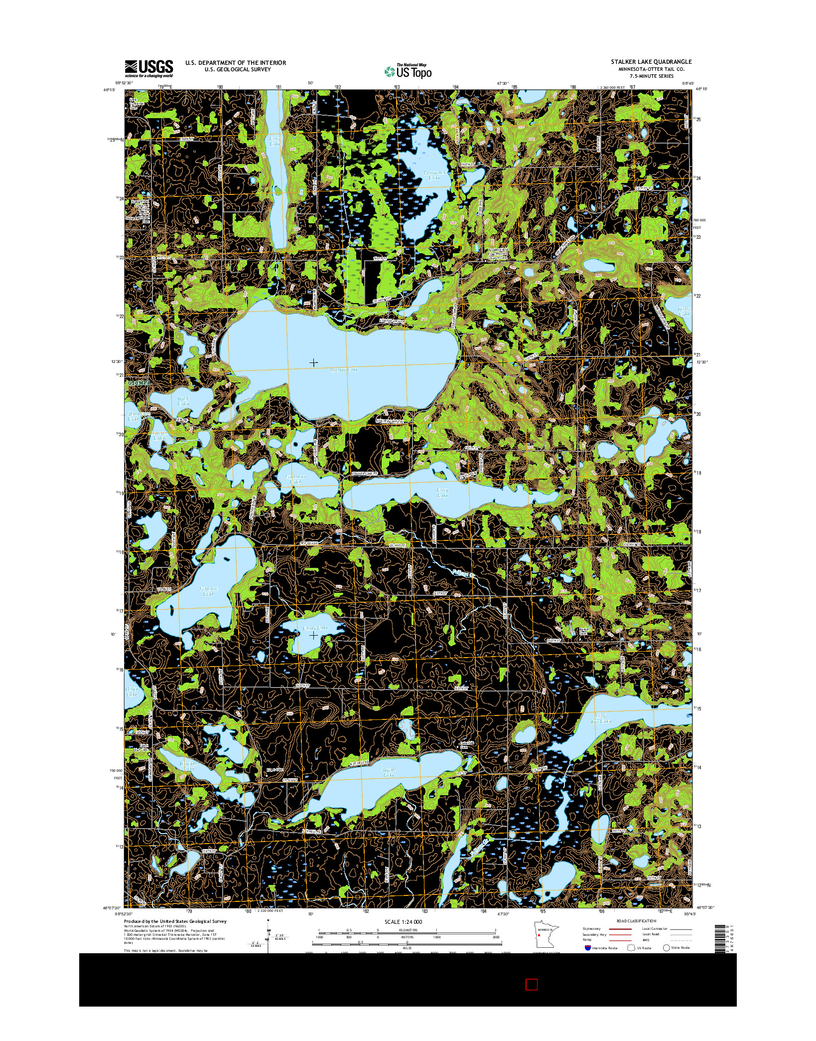 USGS US TOPO 7.5-MINUTE MAP FOR STALKER LAKE, MN 2016