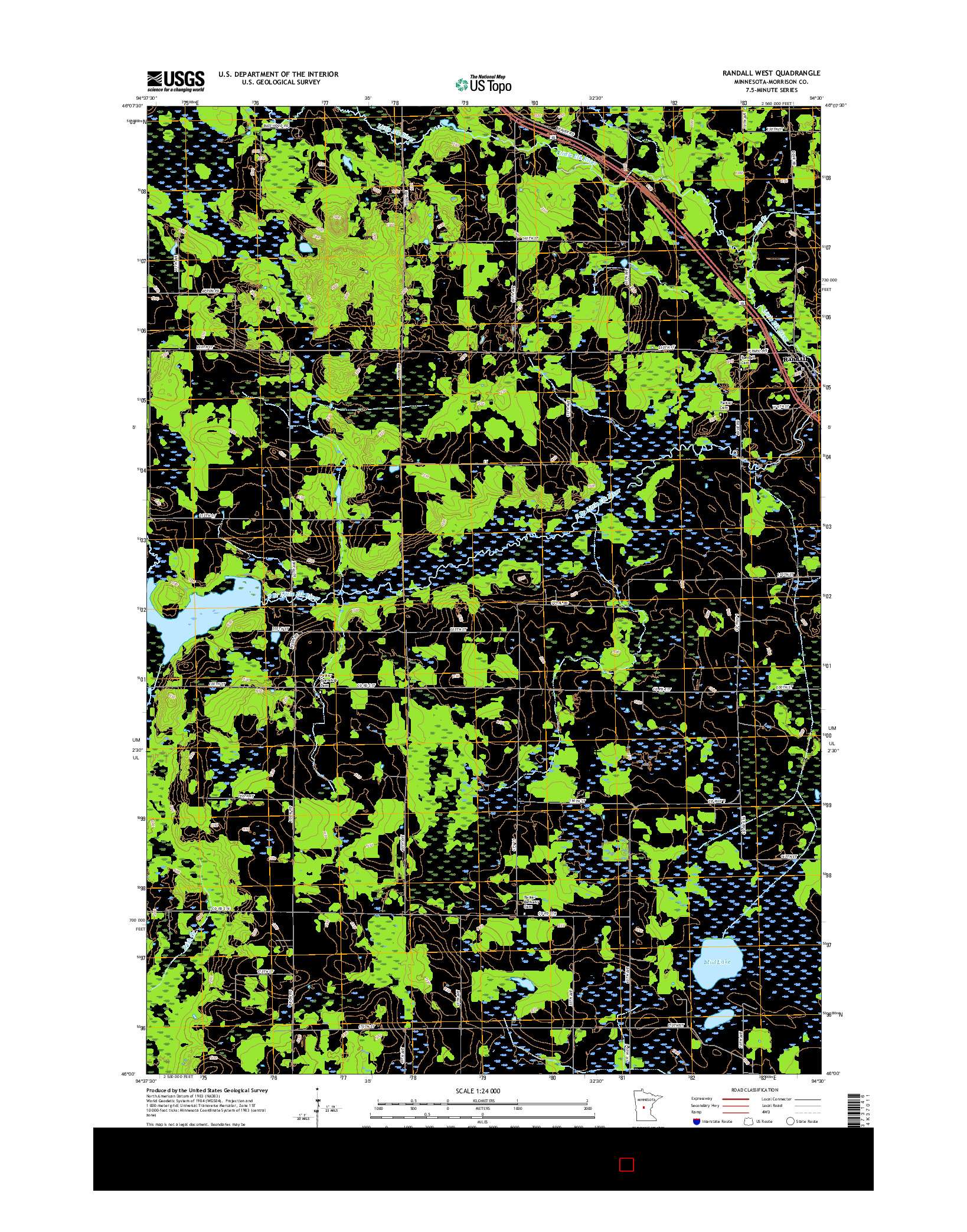 USGS US TOPO 7.5-MINUTE MAP FOR RANDALL WEST, MN 2016