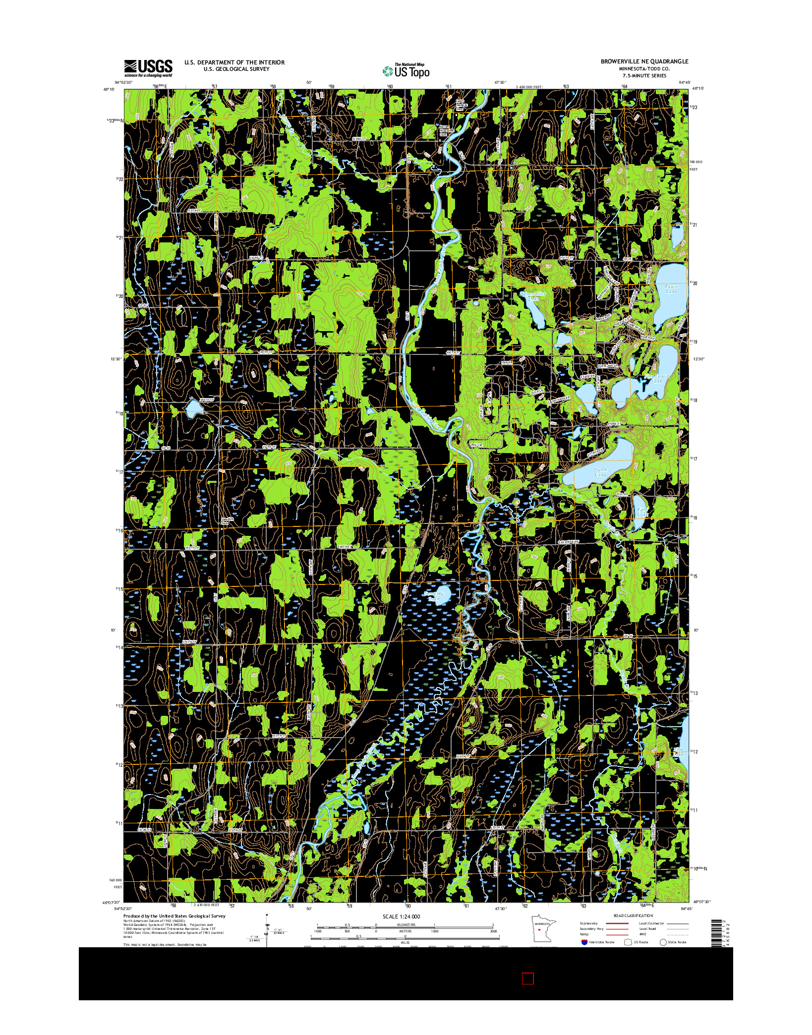 USGS US TOPO 7.5-MINUTE MAP FOR BROWERVILLE NE, MN 2016