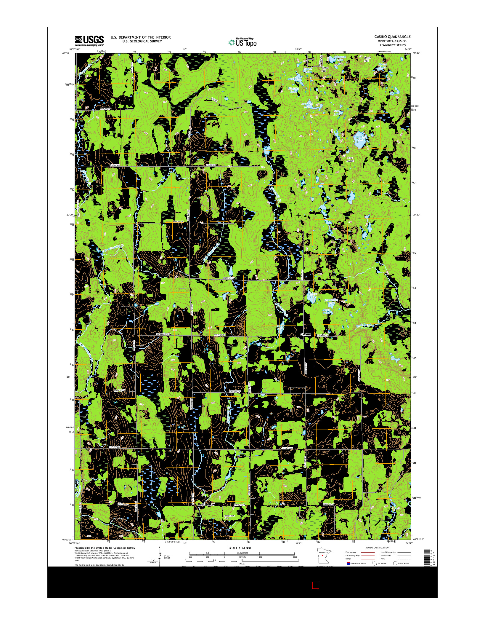 USGS US TOPO 7.5-MINUTE MAP FOR CASINO, MN 2016