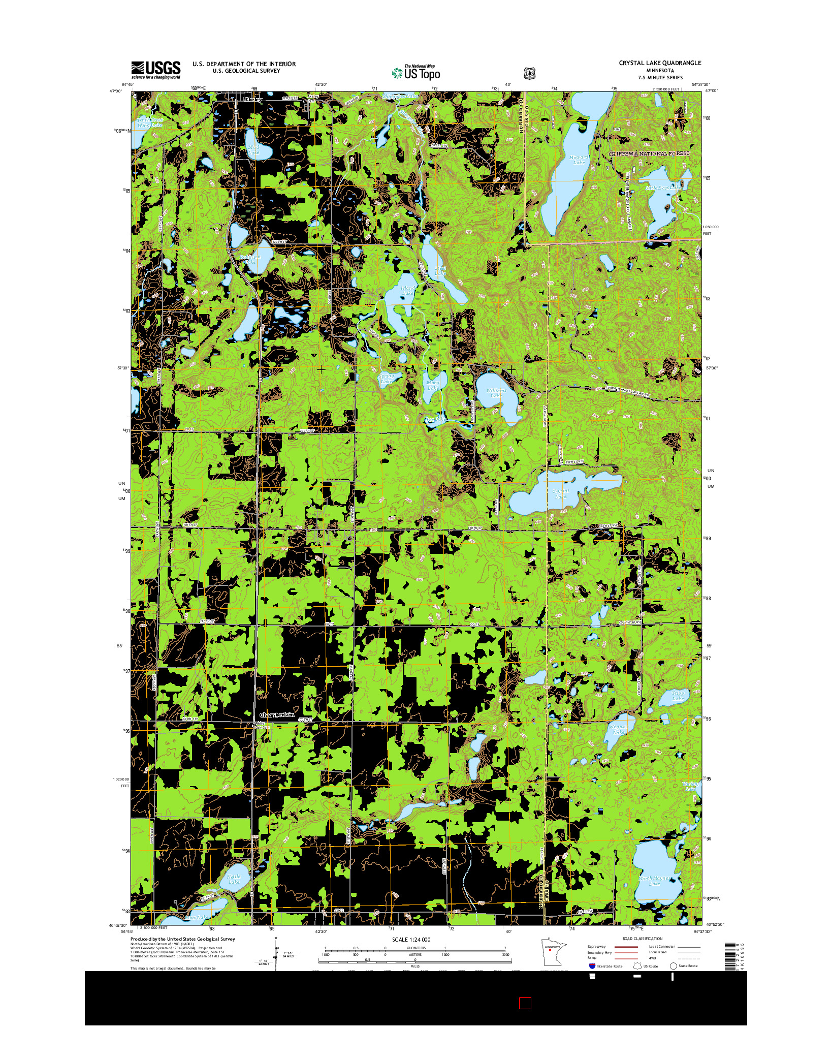 USGS US TOPO 7.5-MINUTE MAP FOR CRYSTAL LAKE, MN 2016