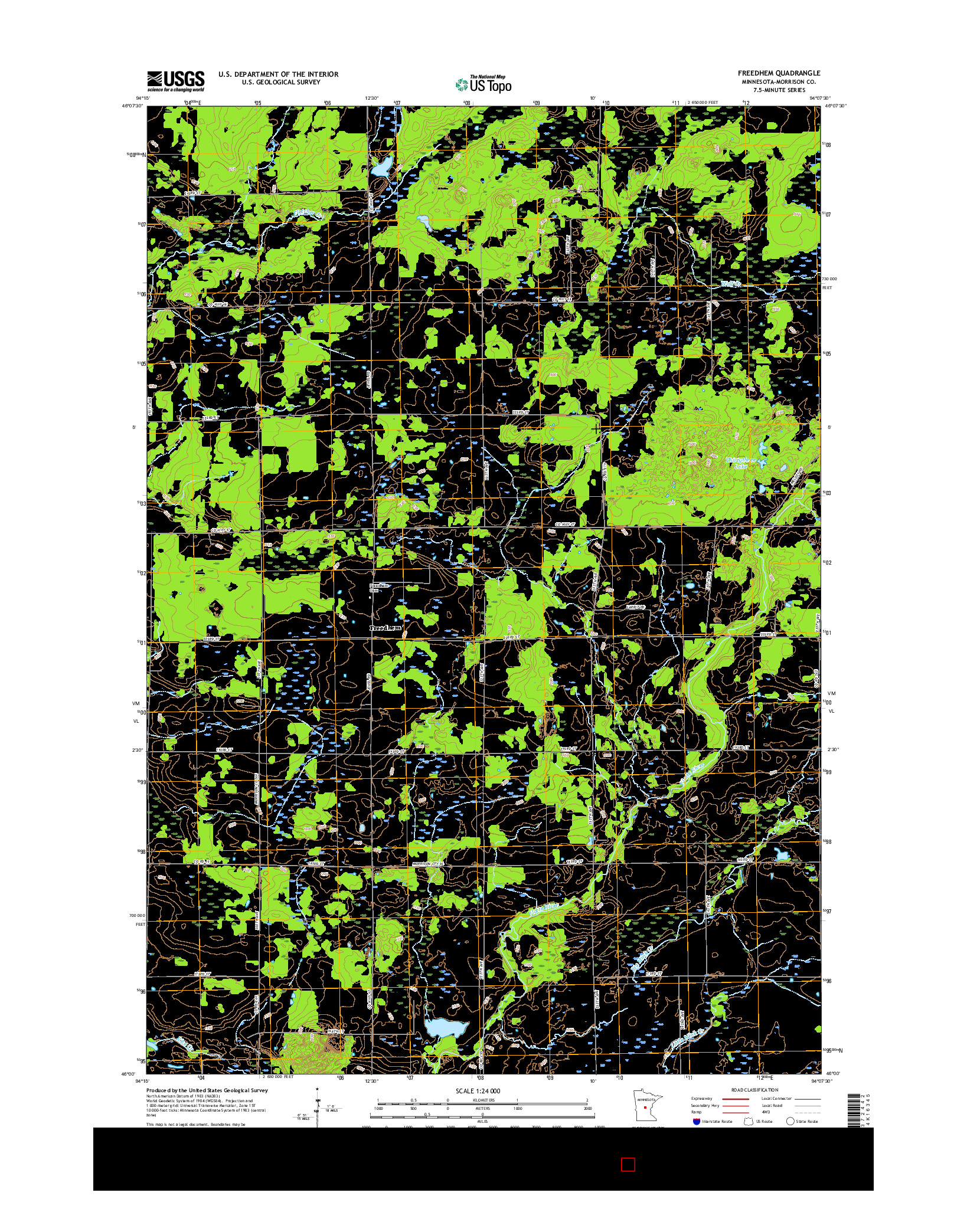 USGS US TOPO 7.5-MINUTE MAP FOR FREEDHEM, MN 2016