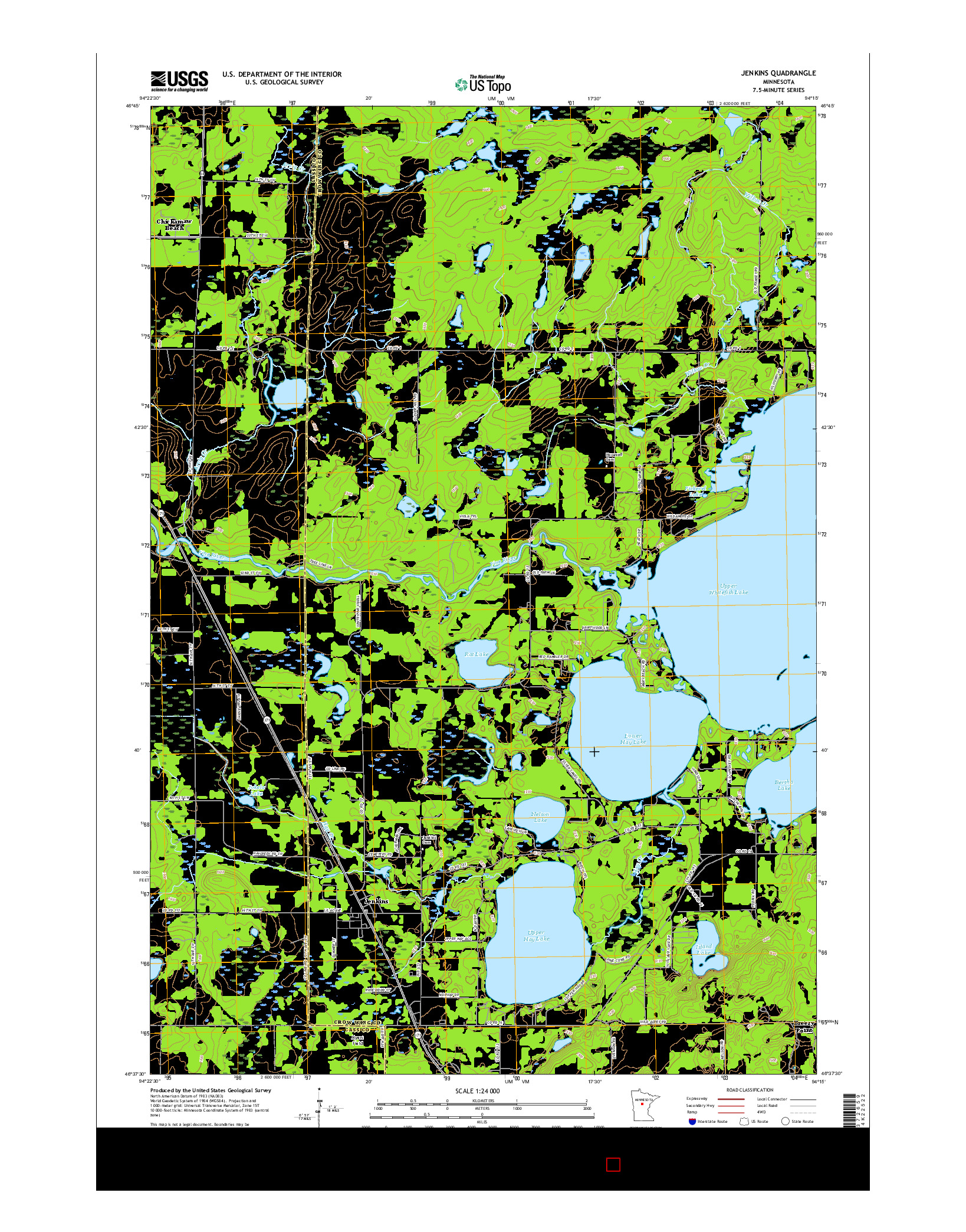 USGS US TOPO 7.5-MINUTE MAP FOR JENKINS, MN 2016
