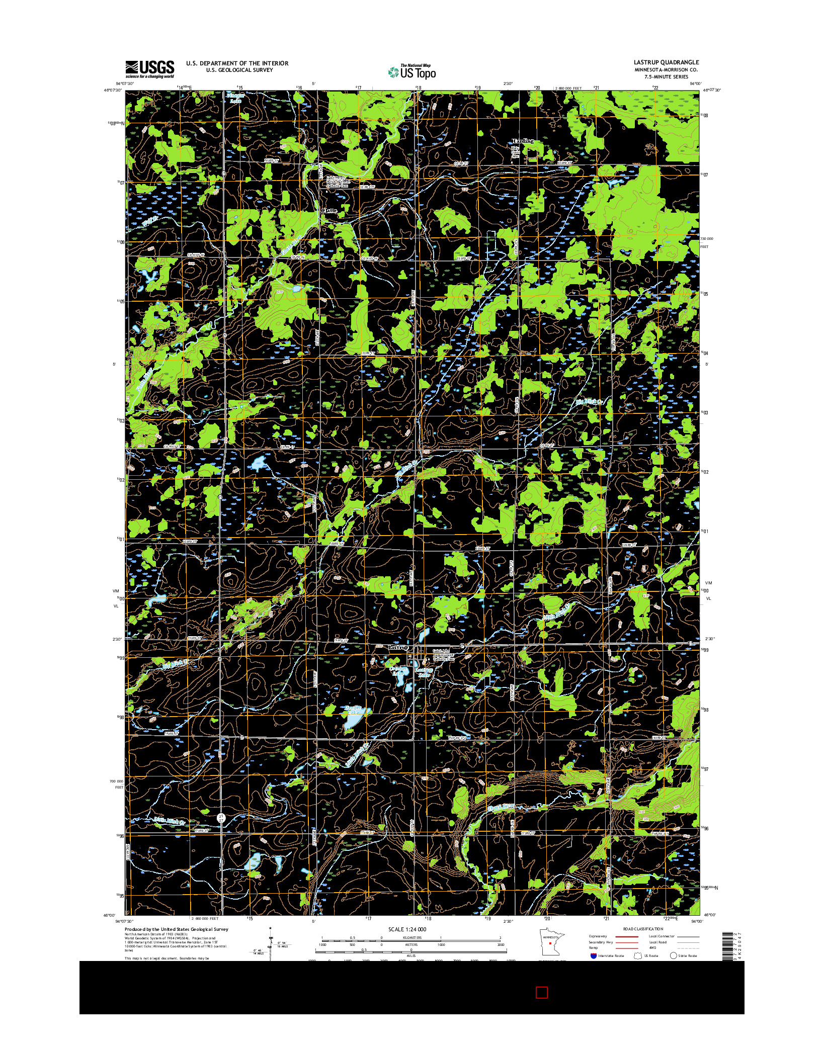 USGS US TOPO 7.5-MINUTE MAP FOR LASTRUP, MN 2016