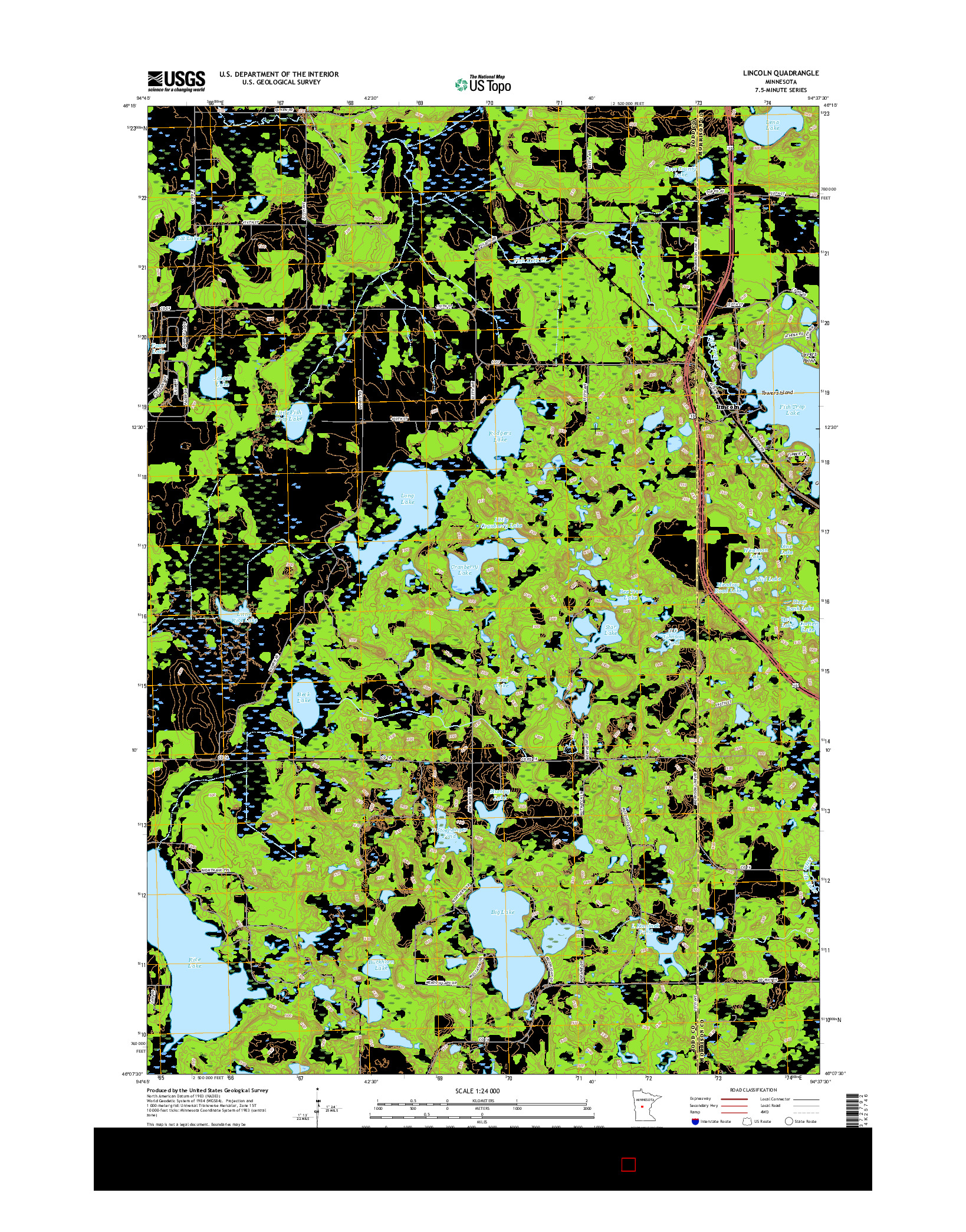 USGS US TOPO 7.5-MINUTE MAP FOR LINCOLN, MN 2016