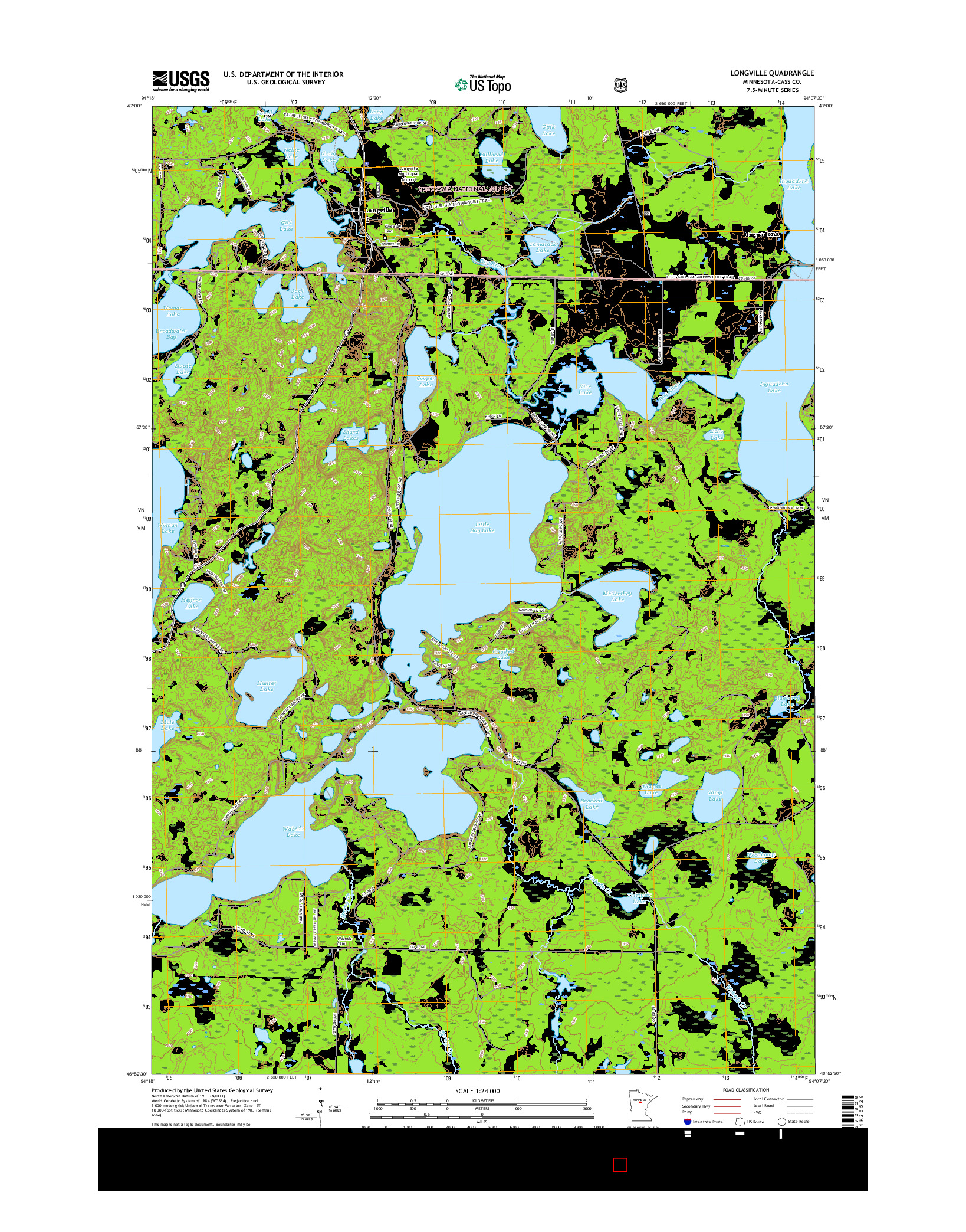 USGS US TOPO 7.5-MINUTE MAP FOR LONGVILLE, MN 2016